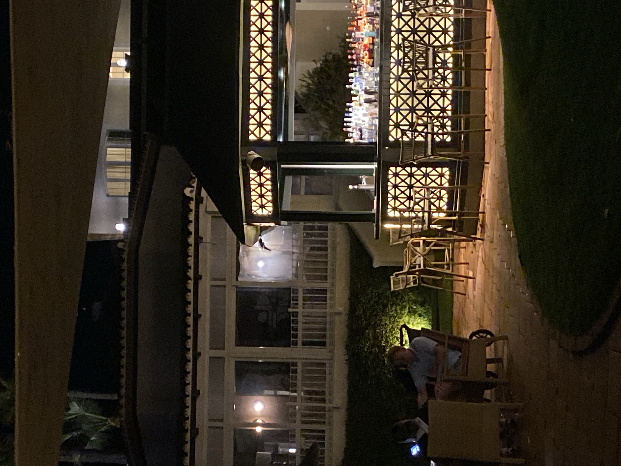 Estepona beachfront bar and outdoor dining, summer night