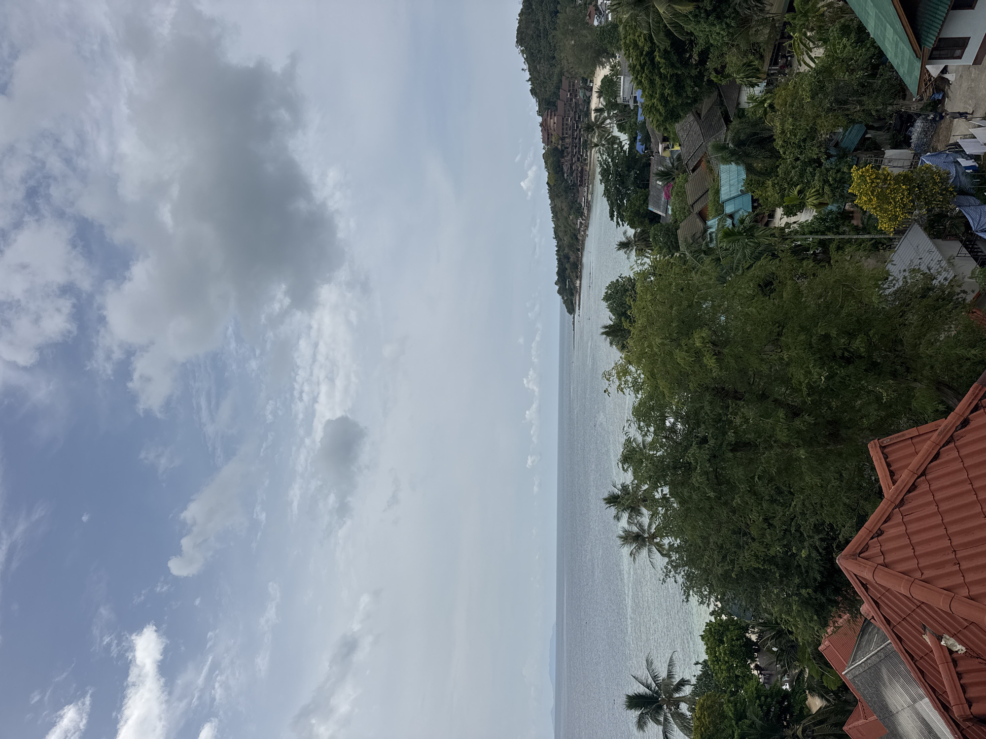 Morning restaurant balcony scenes captured in Thai coastal village
