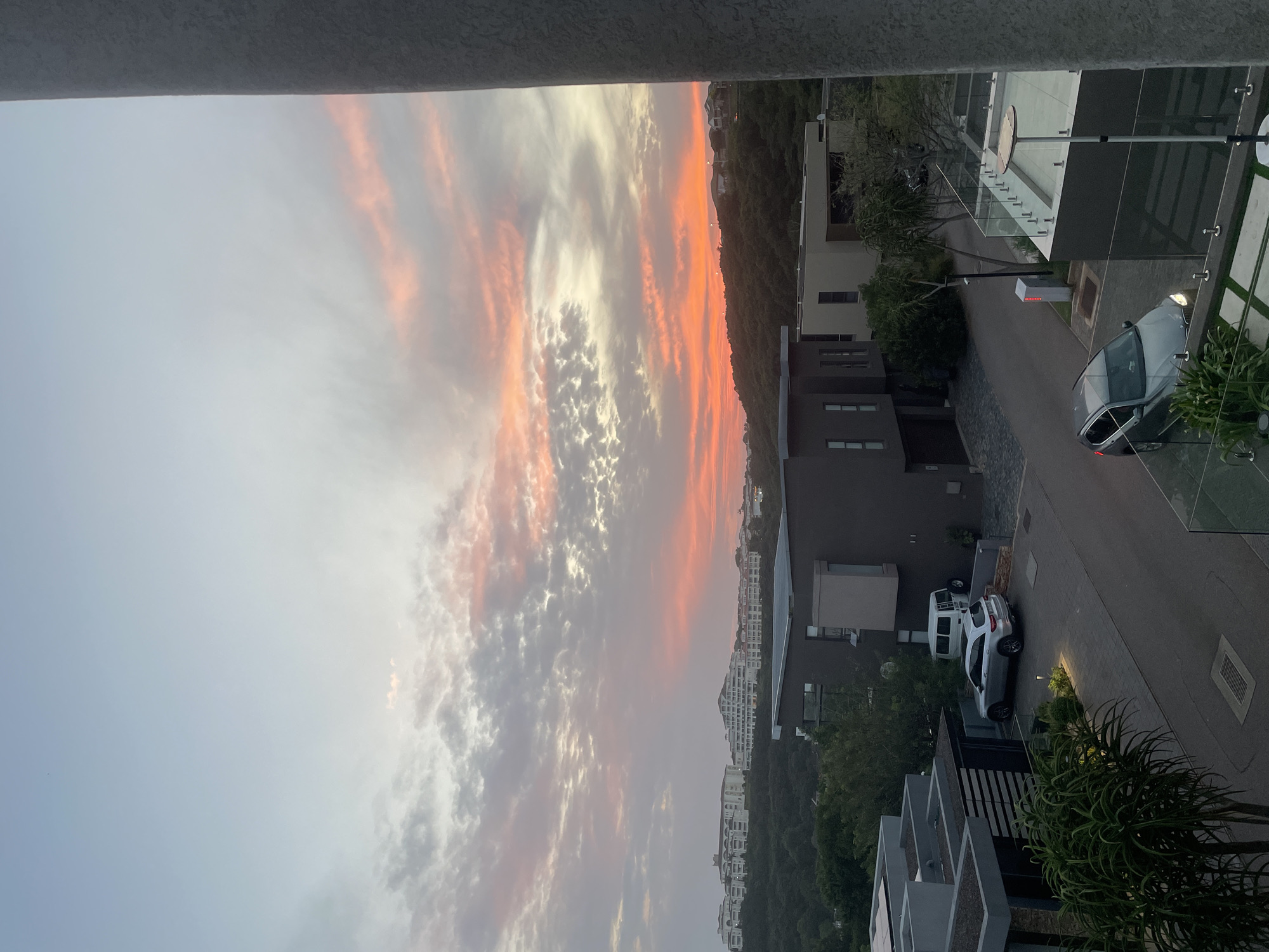 Twilight scene captured over Umhlanga residential neighborhood