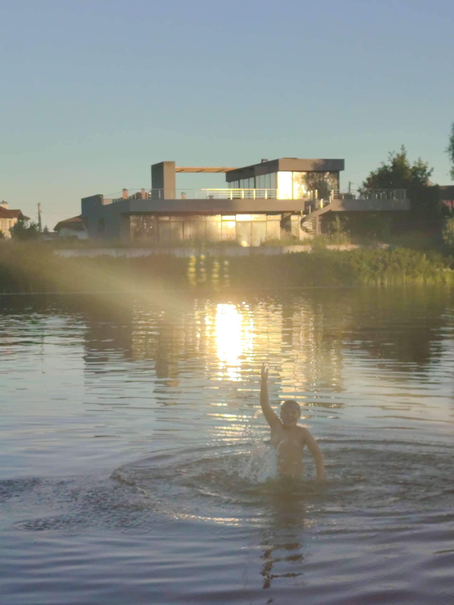 Afternoon at the lake: swimming, sandcastles, and paddleboarding