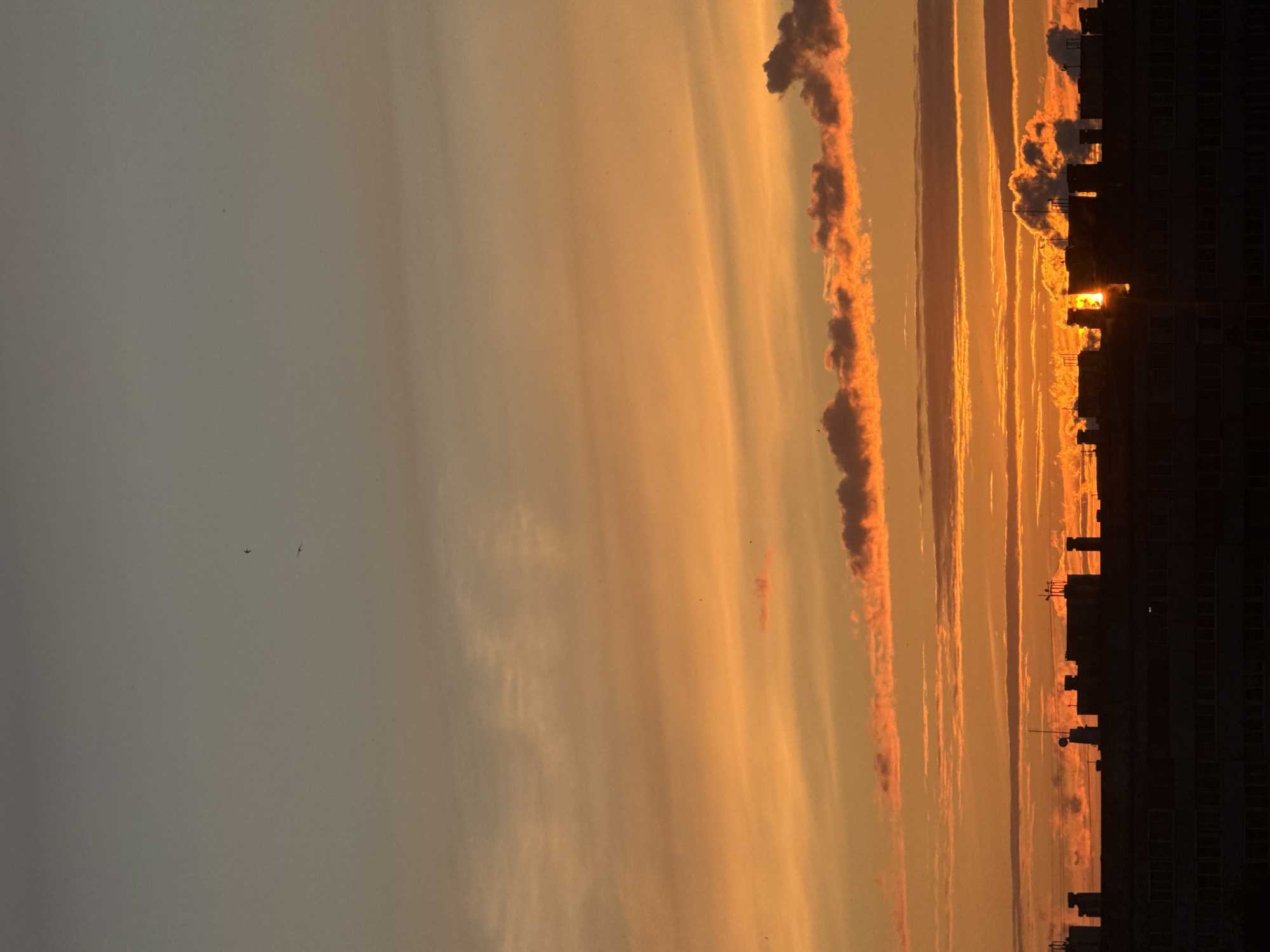 Sosnoviy Bor skyline glows under a vivid summer sunset