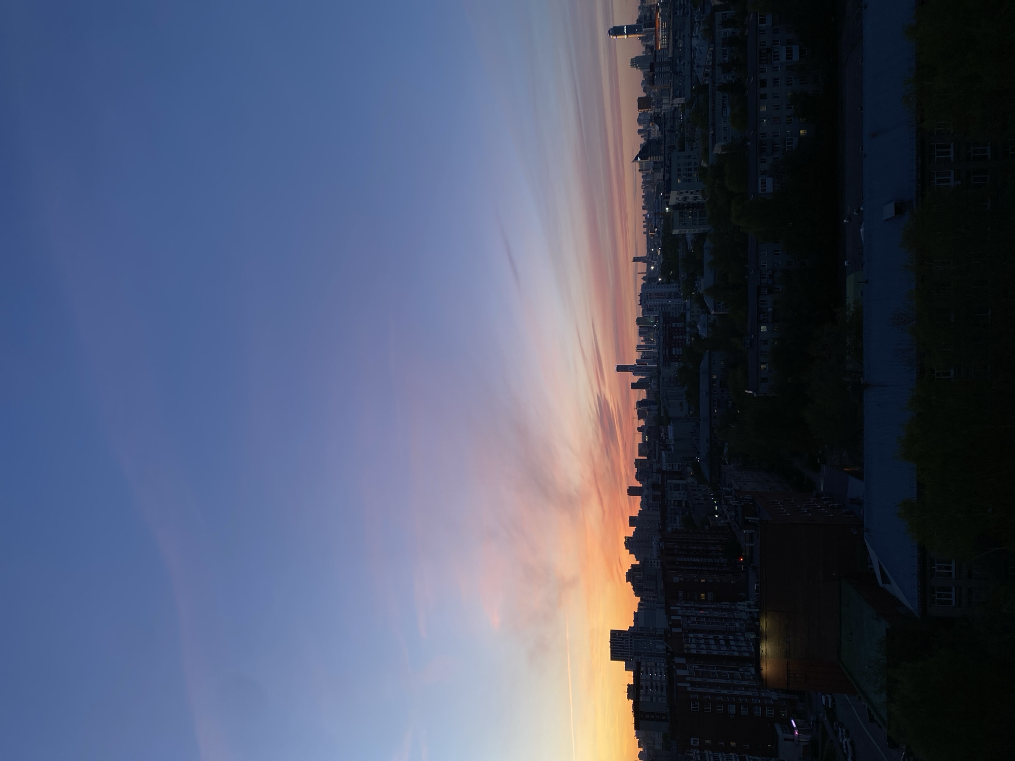Sunset observed over Yekaterinburg cityscape