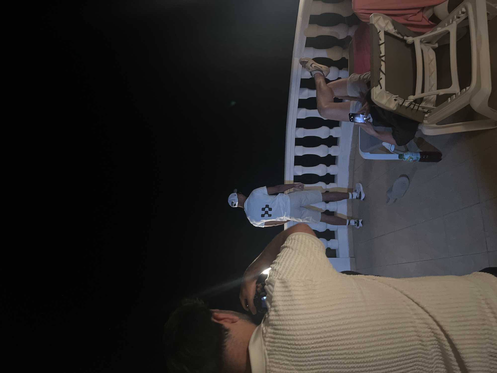 Nighttime balcony scene captured in Benitachell, Spain