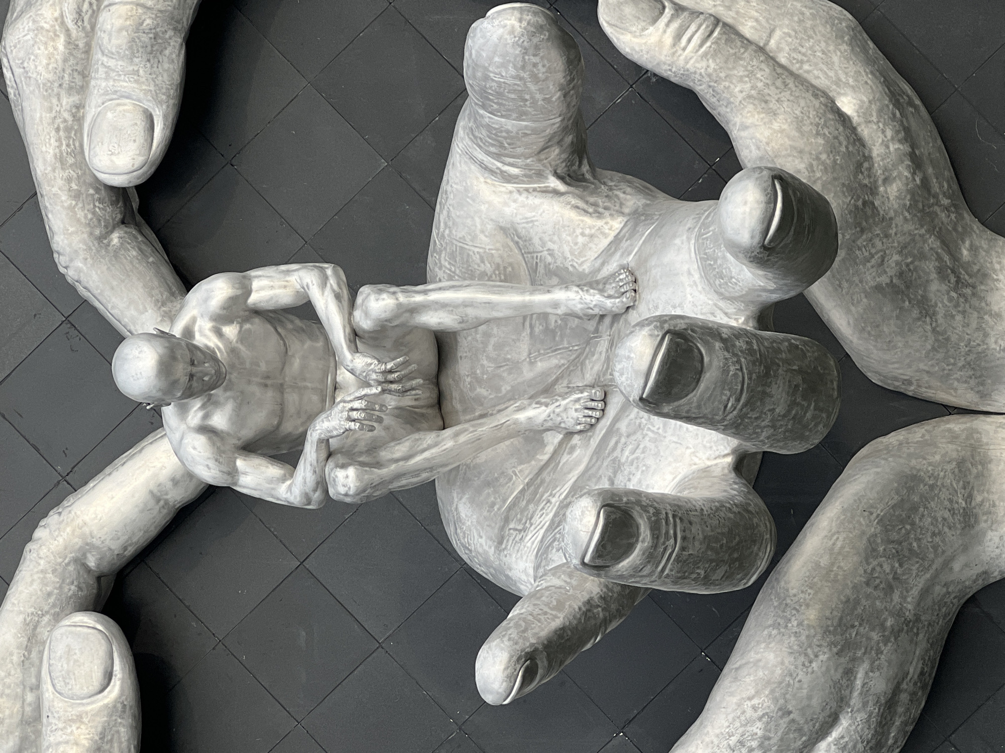 Public art sculptures documented in downtown Krasnodar, Russia
