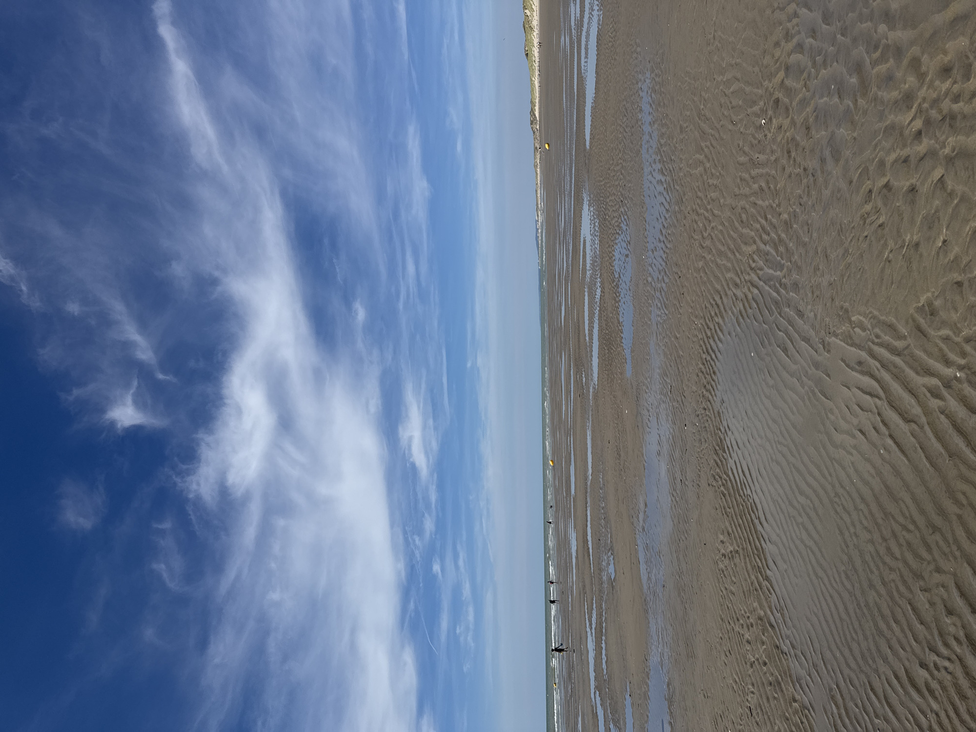 Low tide afternoon on the broad sands of Berck beach