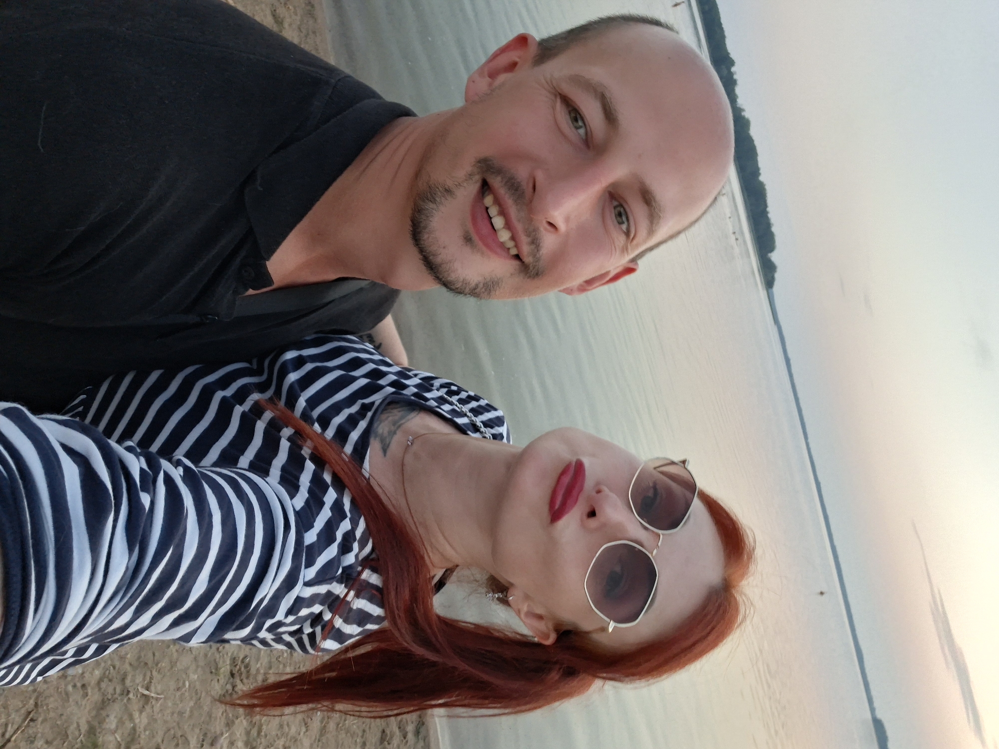 Lakeside selfies on the shores of Lake Myastro, Belarus