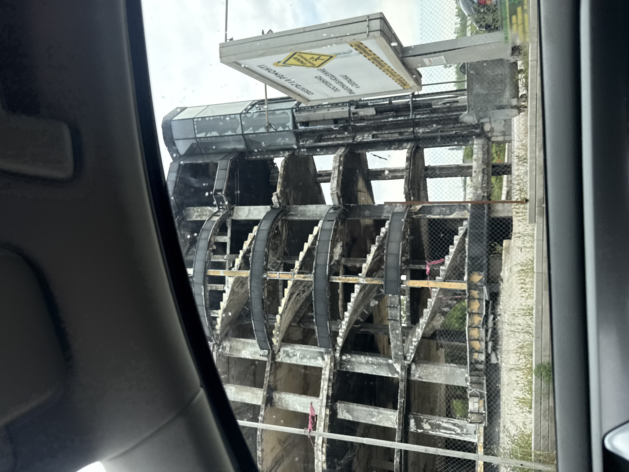 Vehicle dashcam captures document damaged infrastructure in Varna