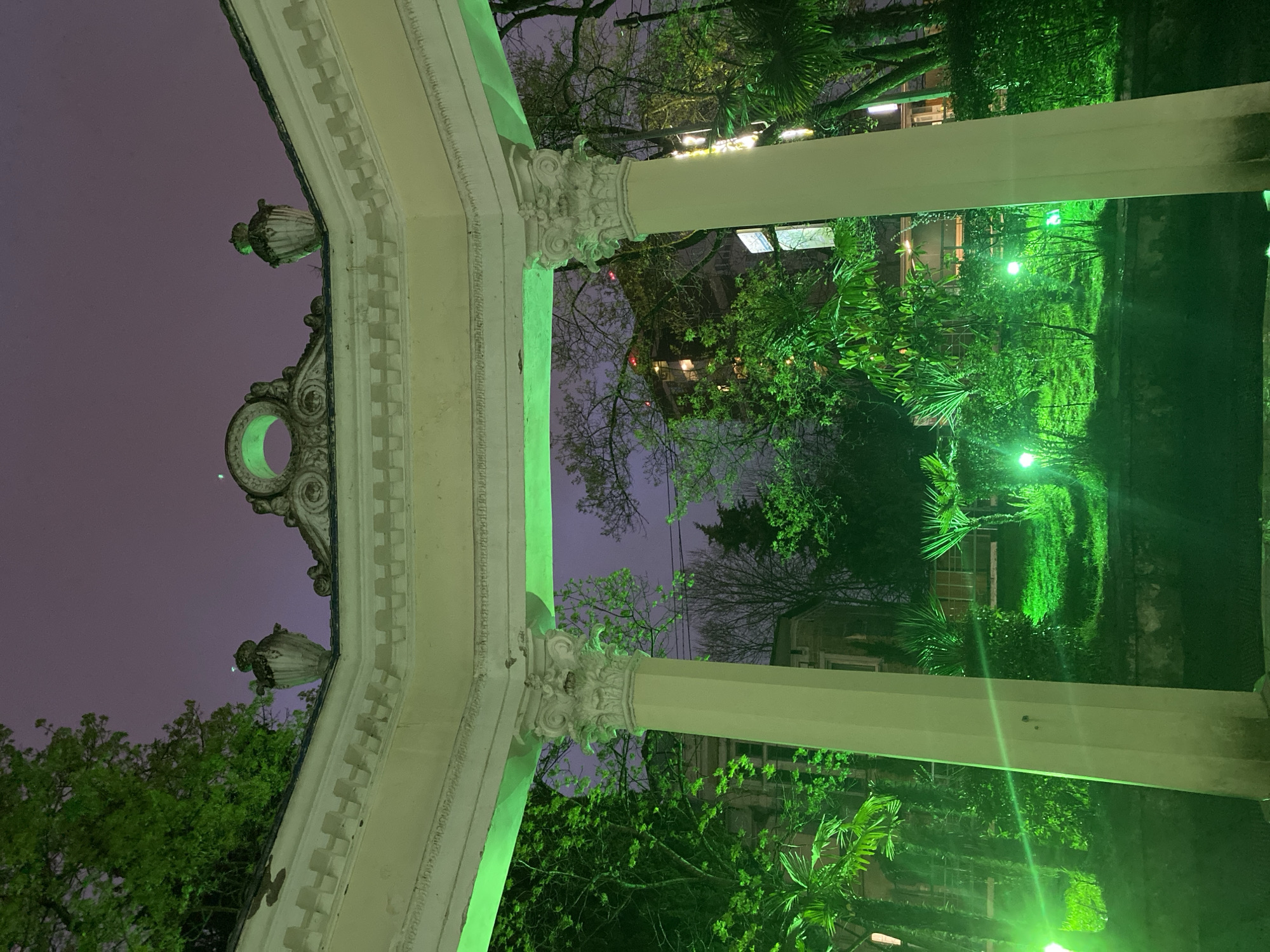 Evening documentation of Sochi architecture and dining establishments