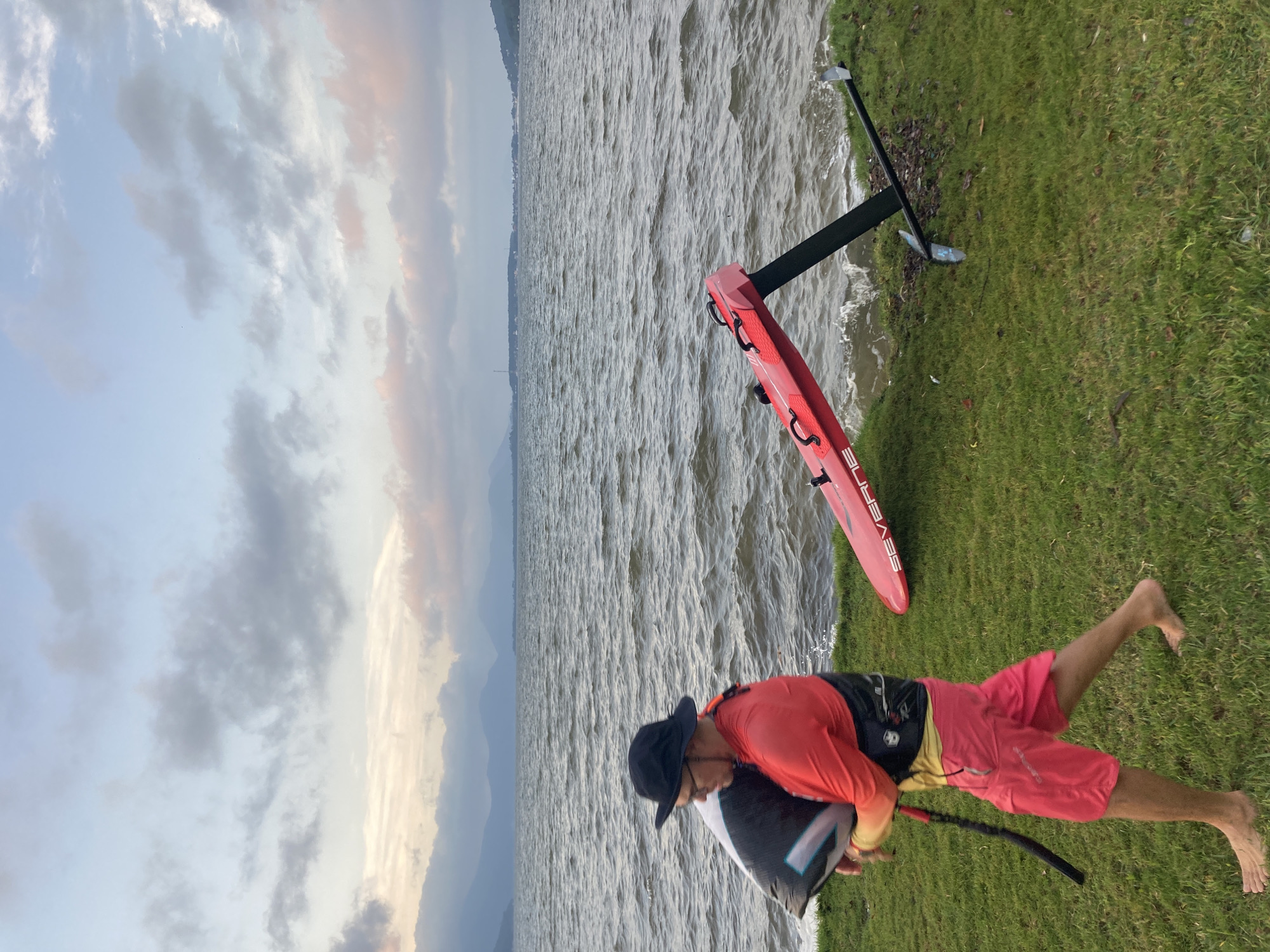 Evening lakeside recreation scene documented in Florianópolis, Brazil