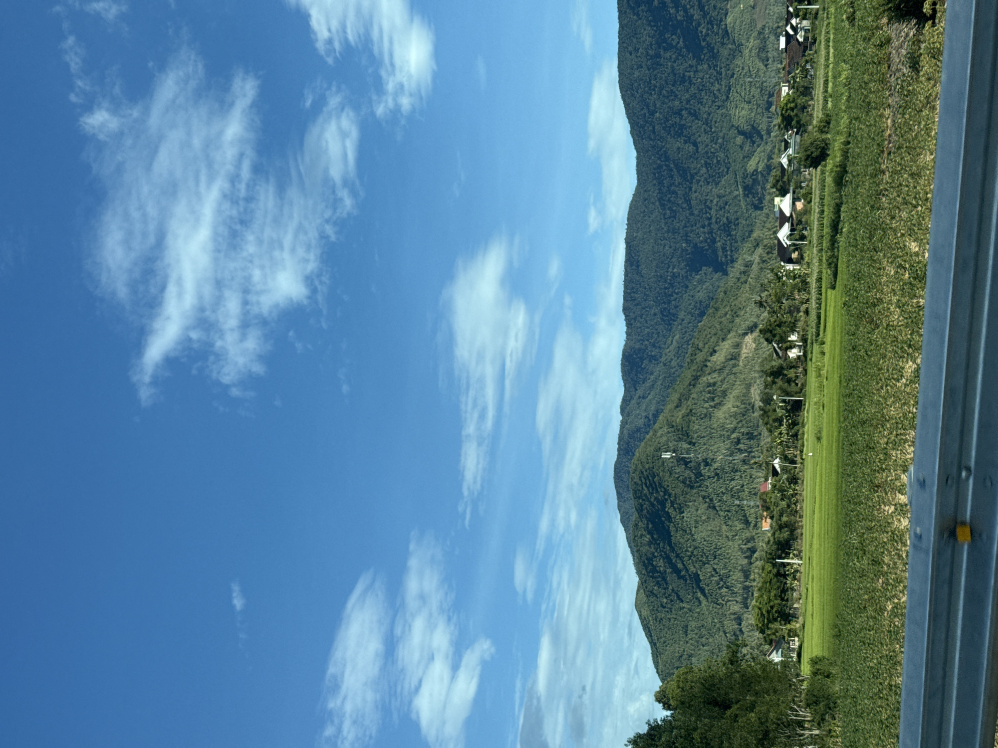 Rice paddies and new construction in rural Tây Phú, Vietnam