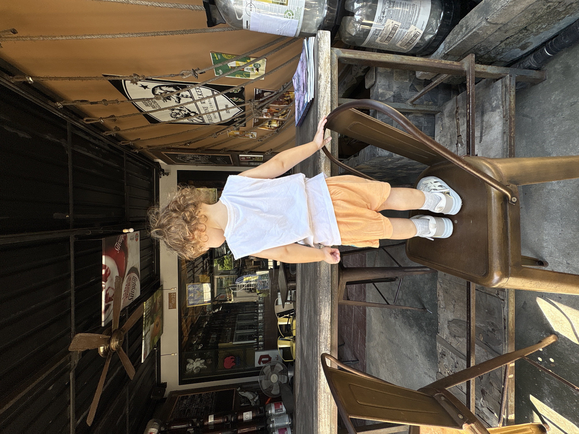 Family morning outing at colorful lantern marketplace in Thailand