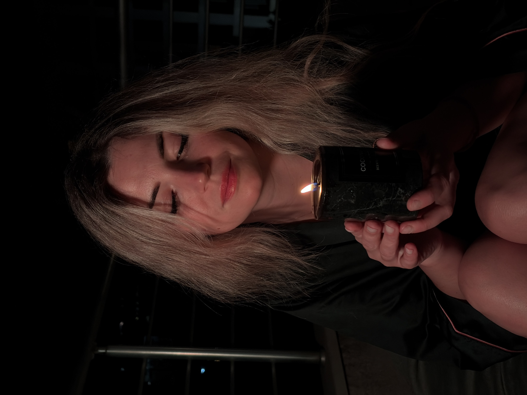 Candlelit balcony night and Budva's waterfront after dark