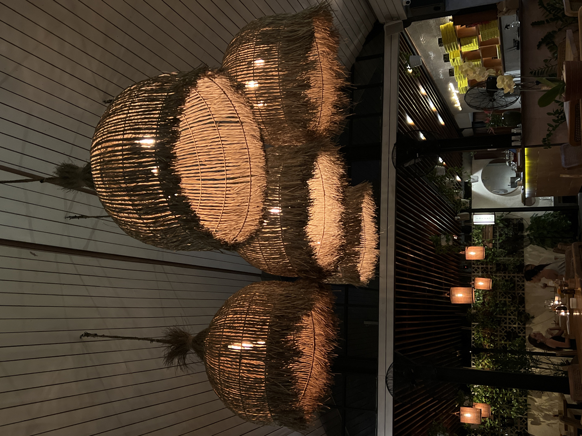 Interior lighting fixtures documented at North Kuta establishment