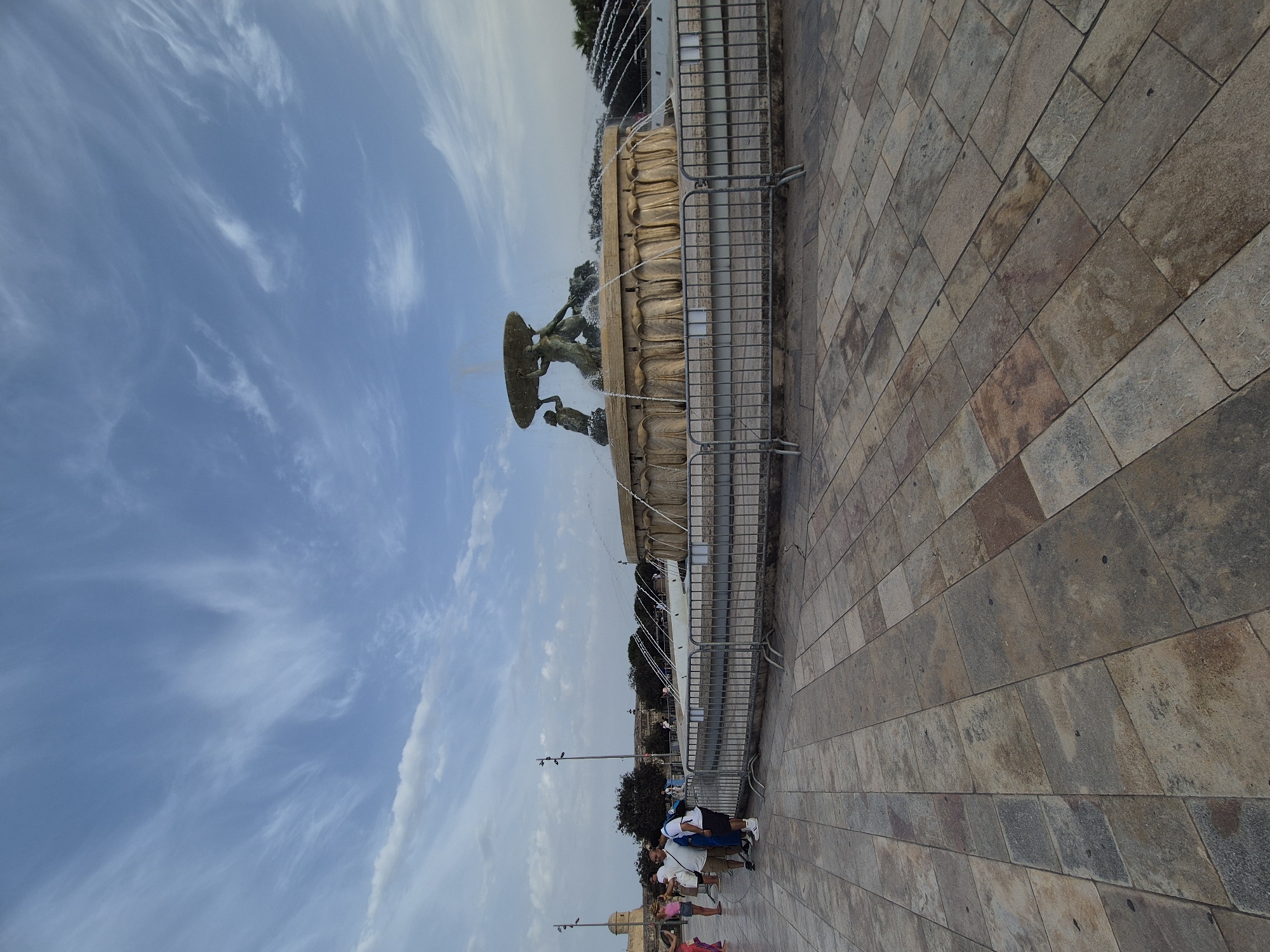 Electric guitar and fountain at Valletta's edge