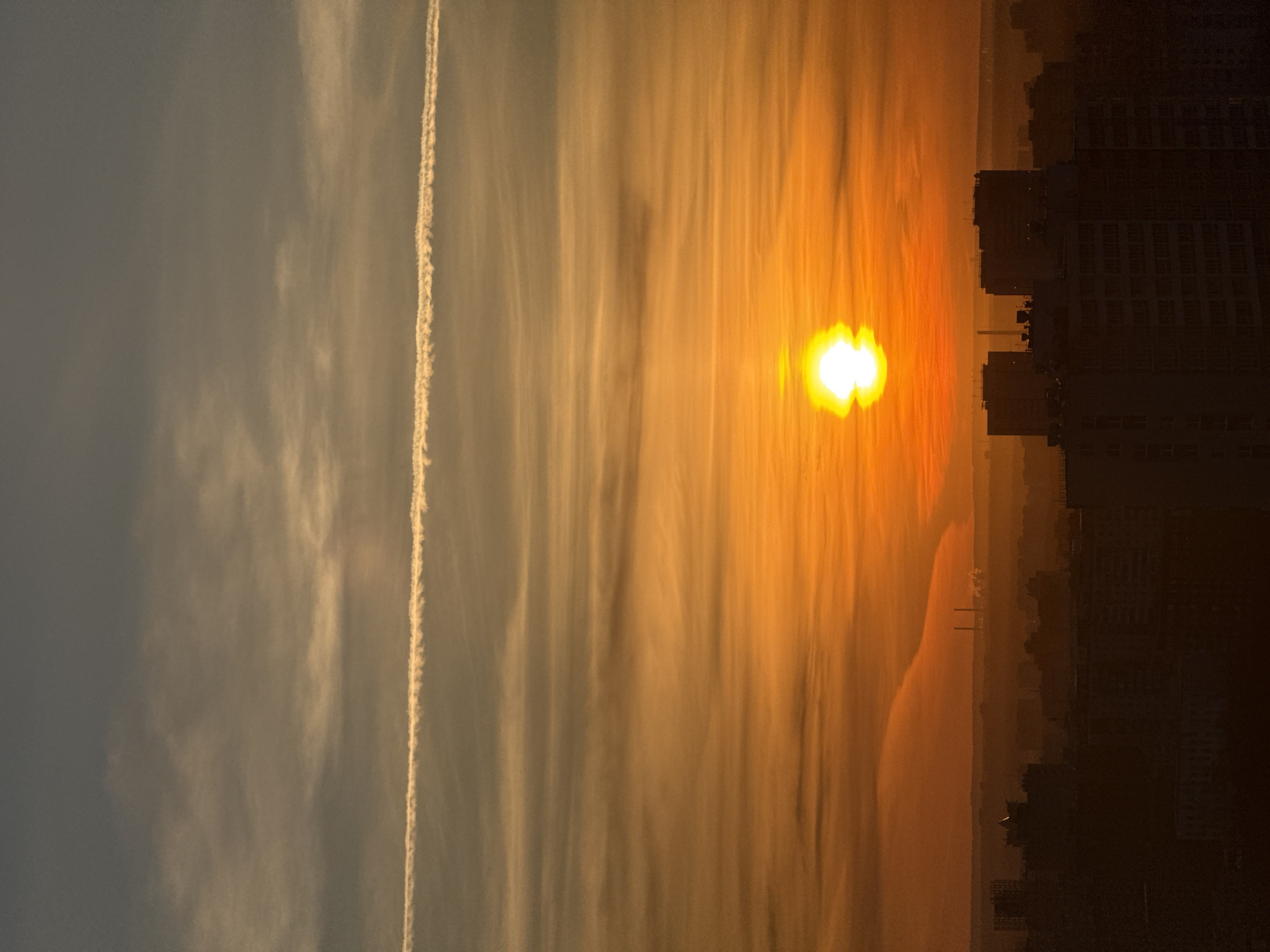 Dramatic sunrise captured over Perm, Russia urban landscape