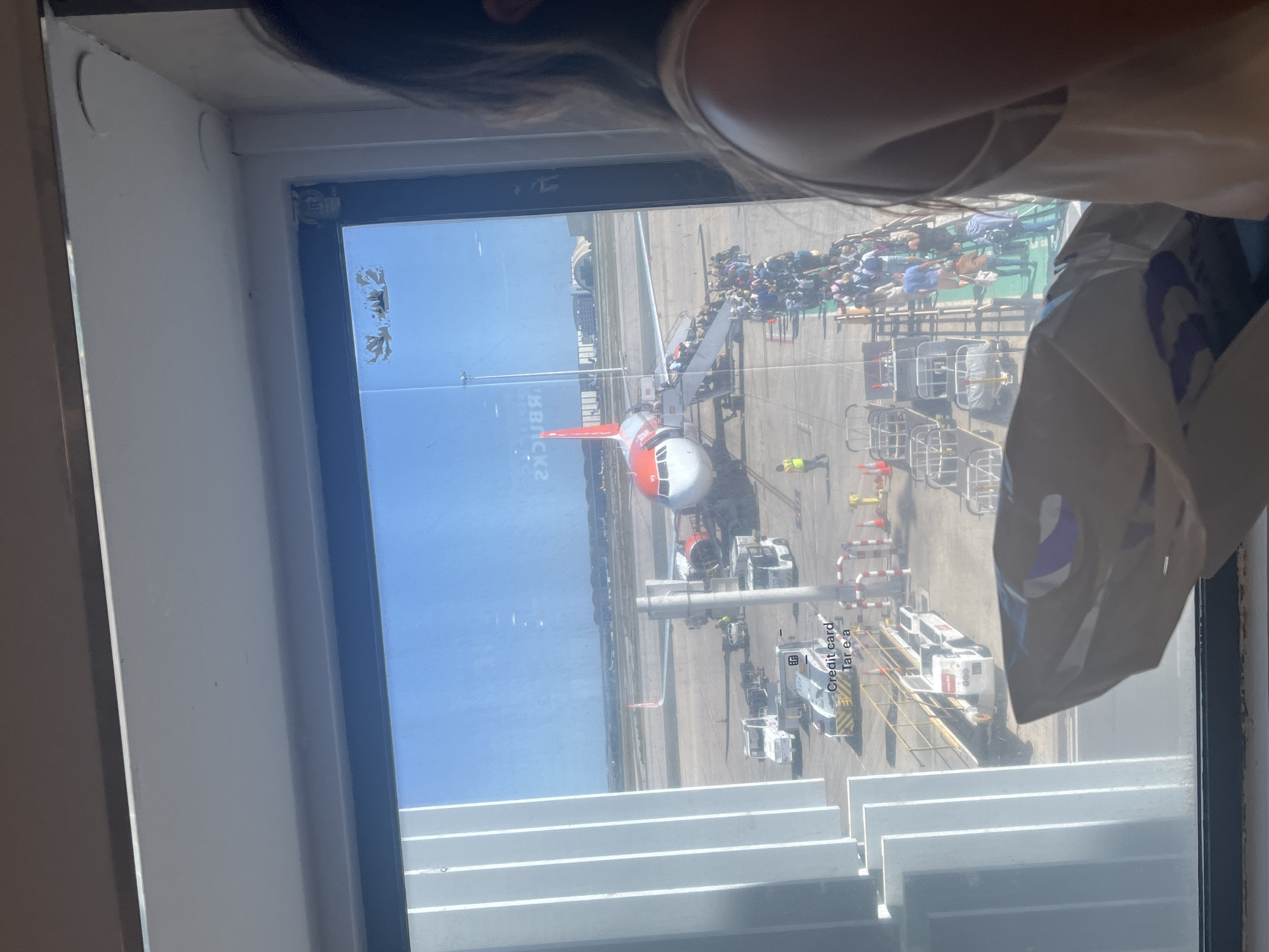 EasyJet passengers board flight at Seville Airport