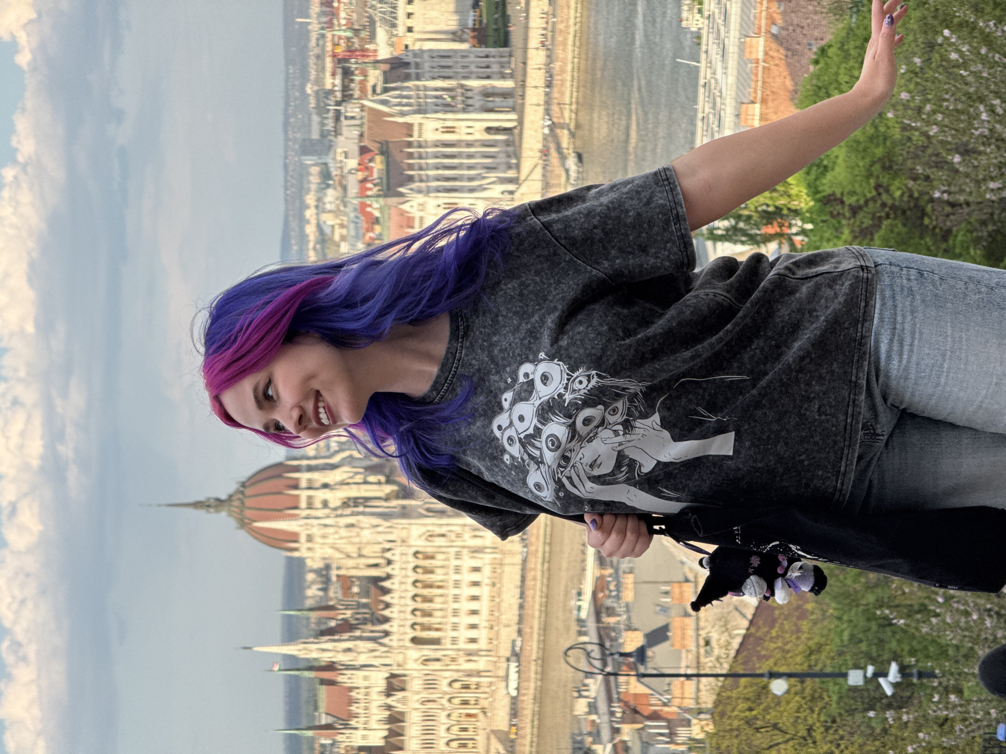 Tourists visit Budapest's Castle Hill landmarks during afternoon sightseeing