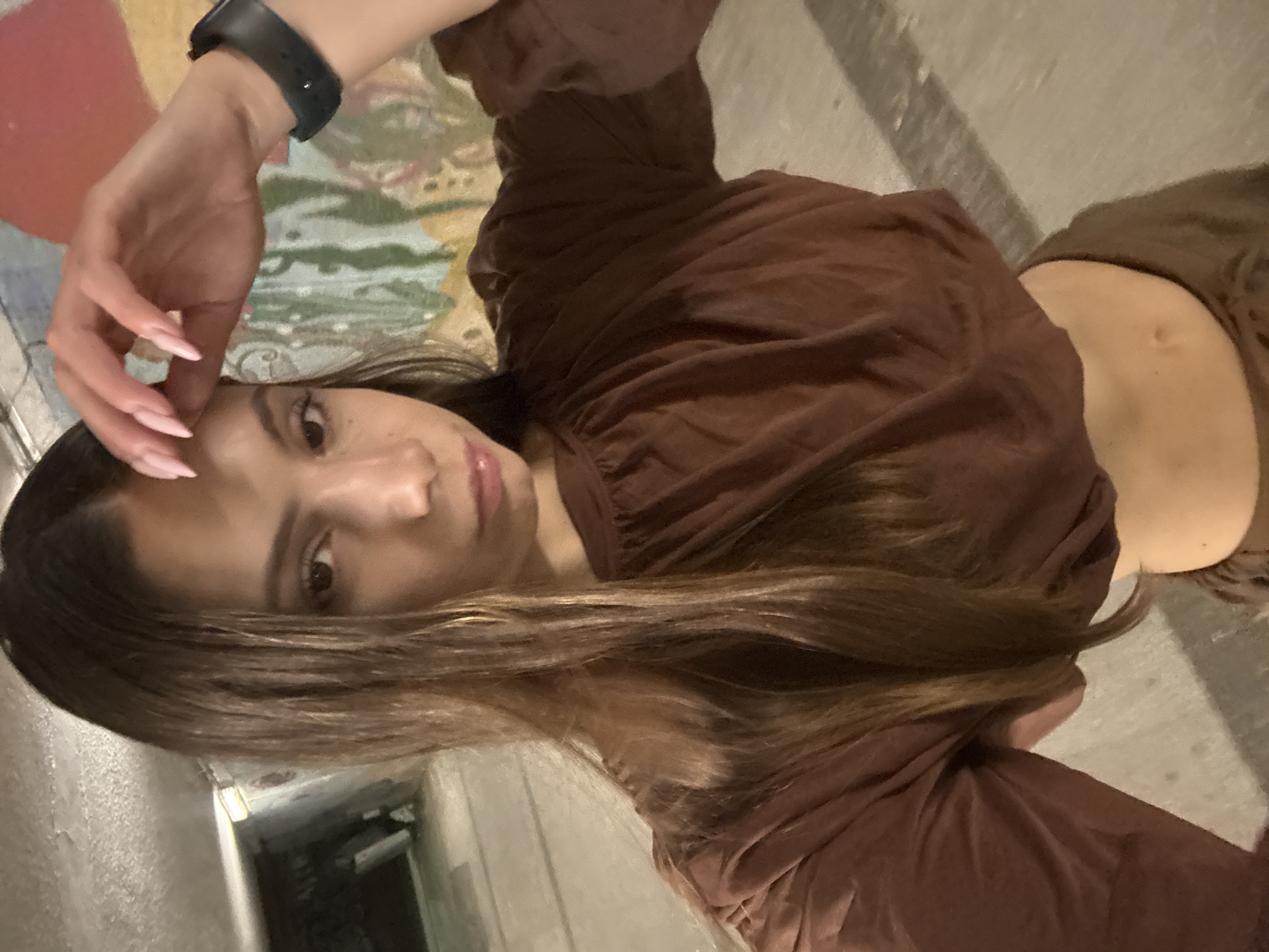 Casual selfie in Varna, Bulgaria, brown outfit