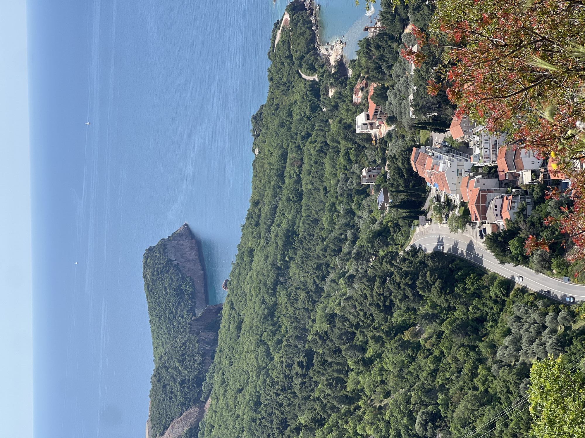 Aerial views captured of Sveti Stefan island resort Montenegro