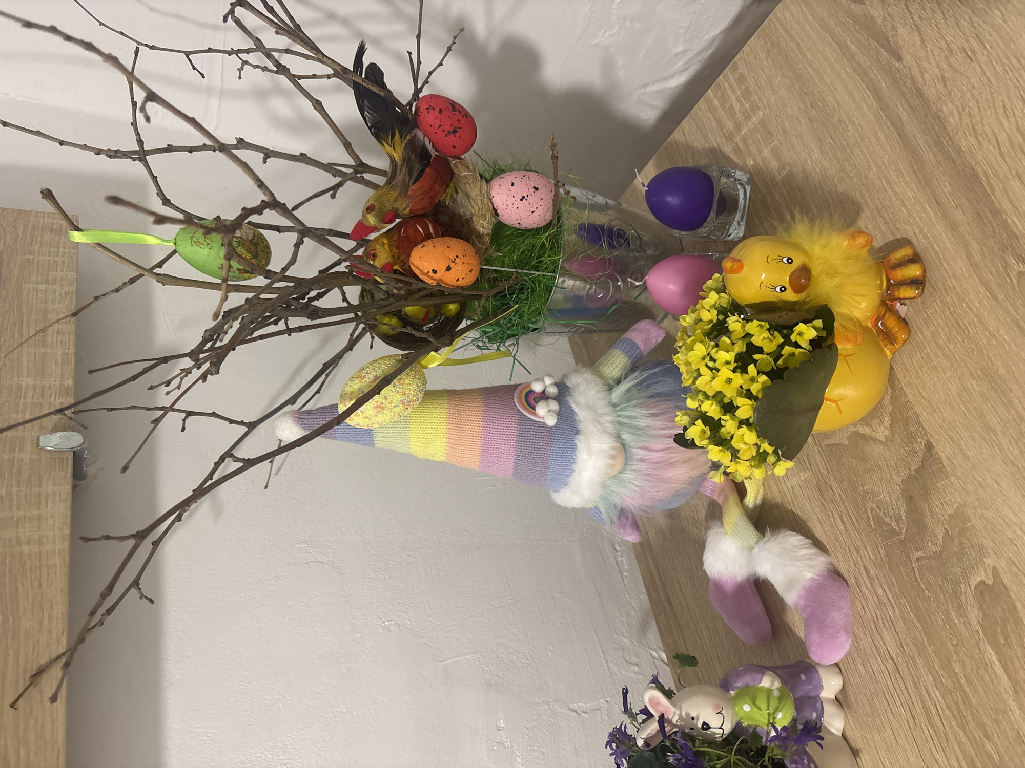 Easter arrangement with bare twigs displayed in Varna