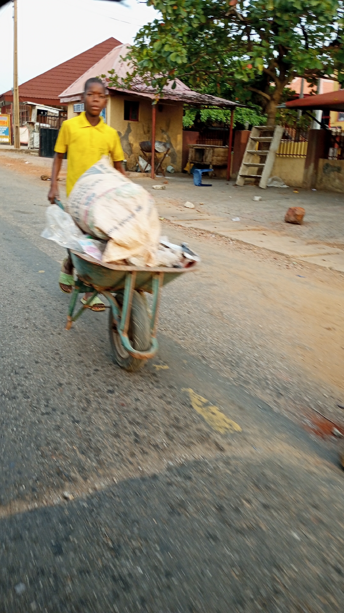 Morning street activity observed in urban area