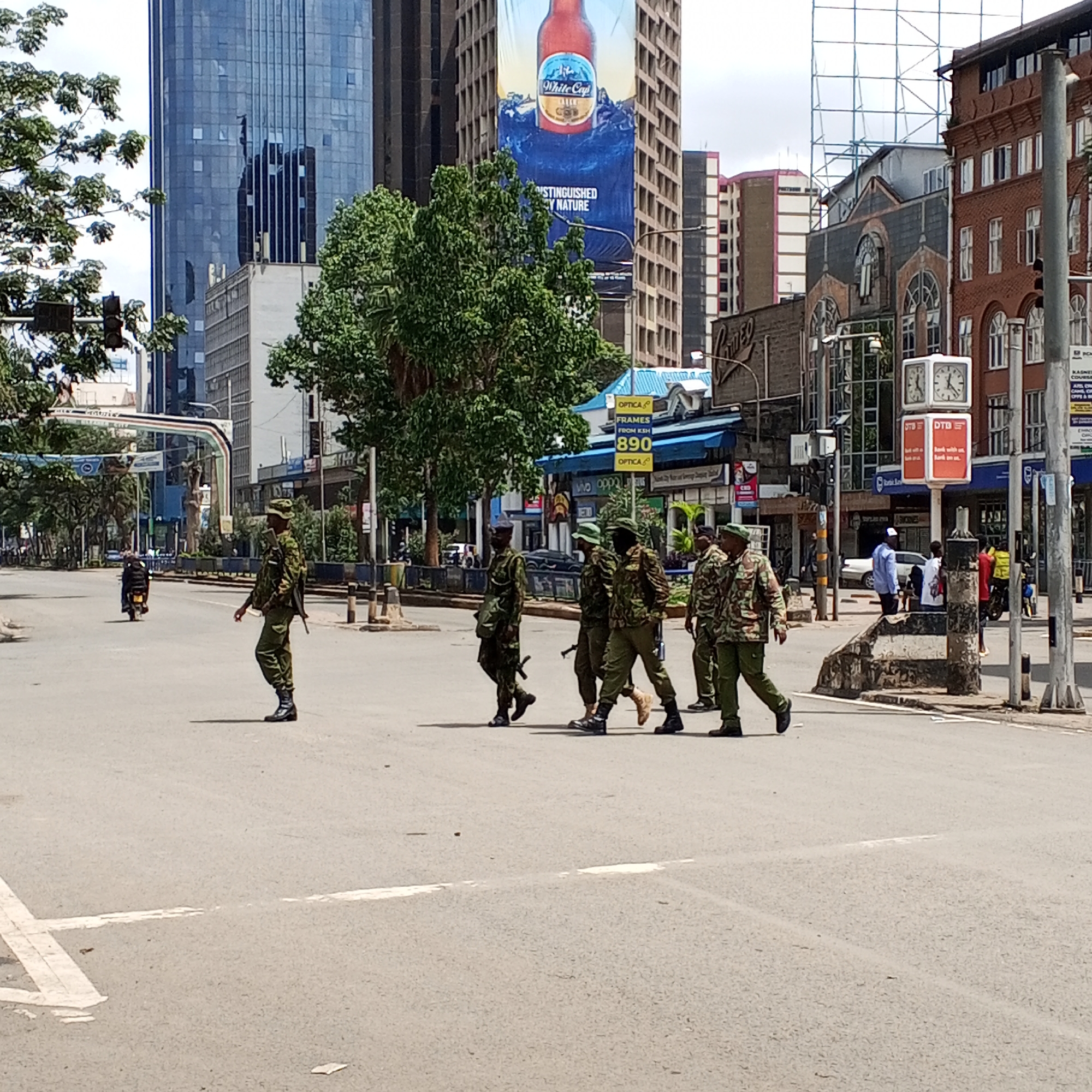 Military presence observed in central Nairobi public spaces