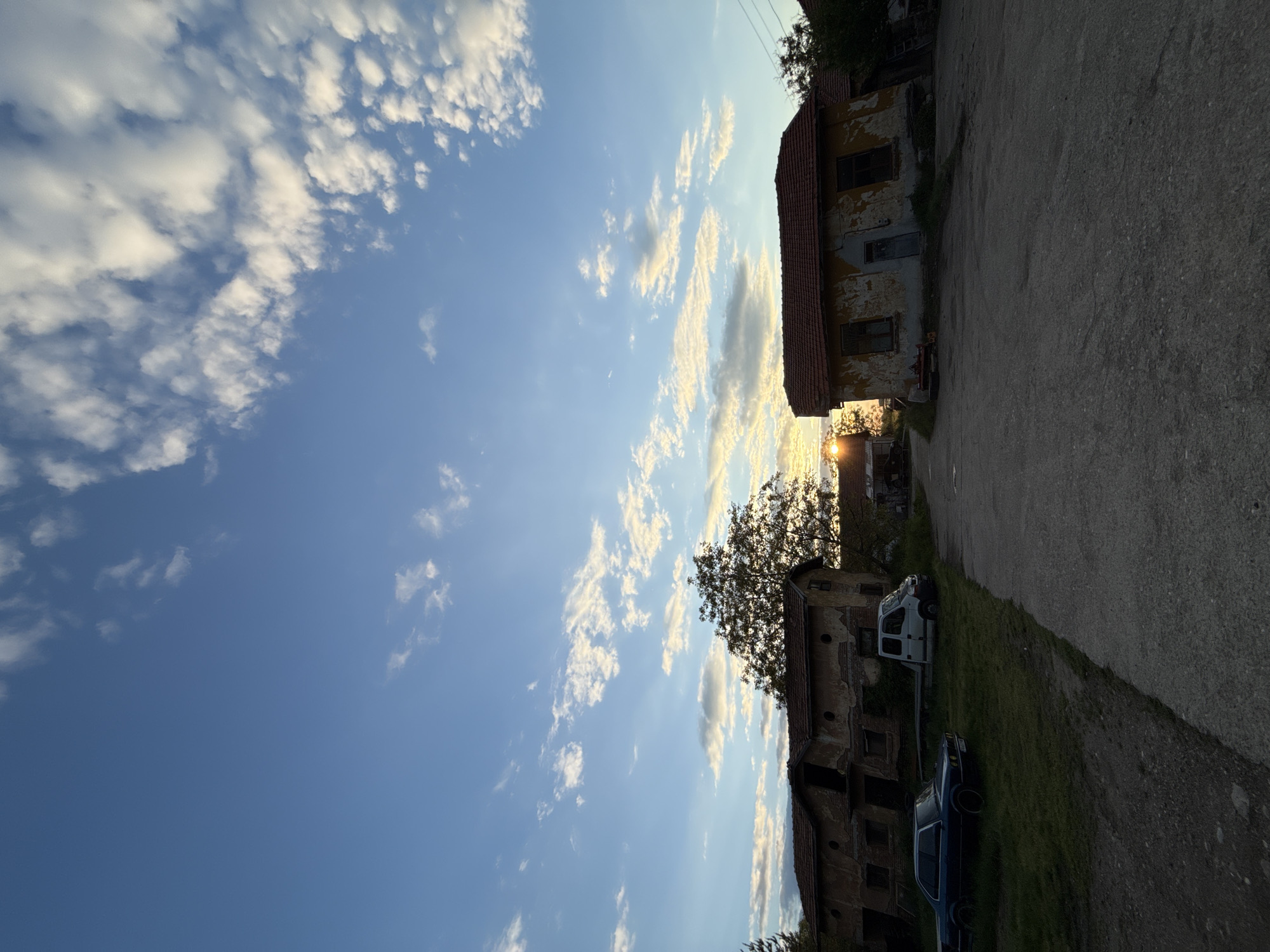 Dilapidated buildings observed during sunset in Asenovgrad, Bulgaria