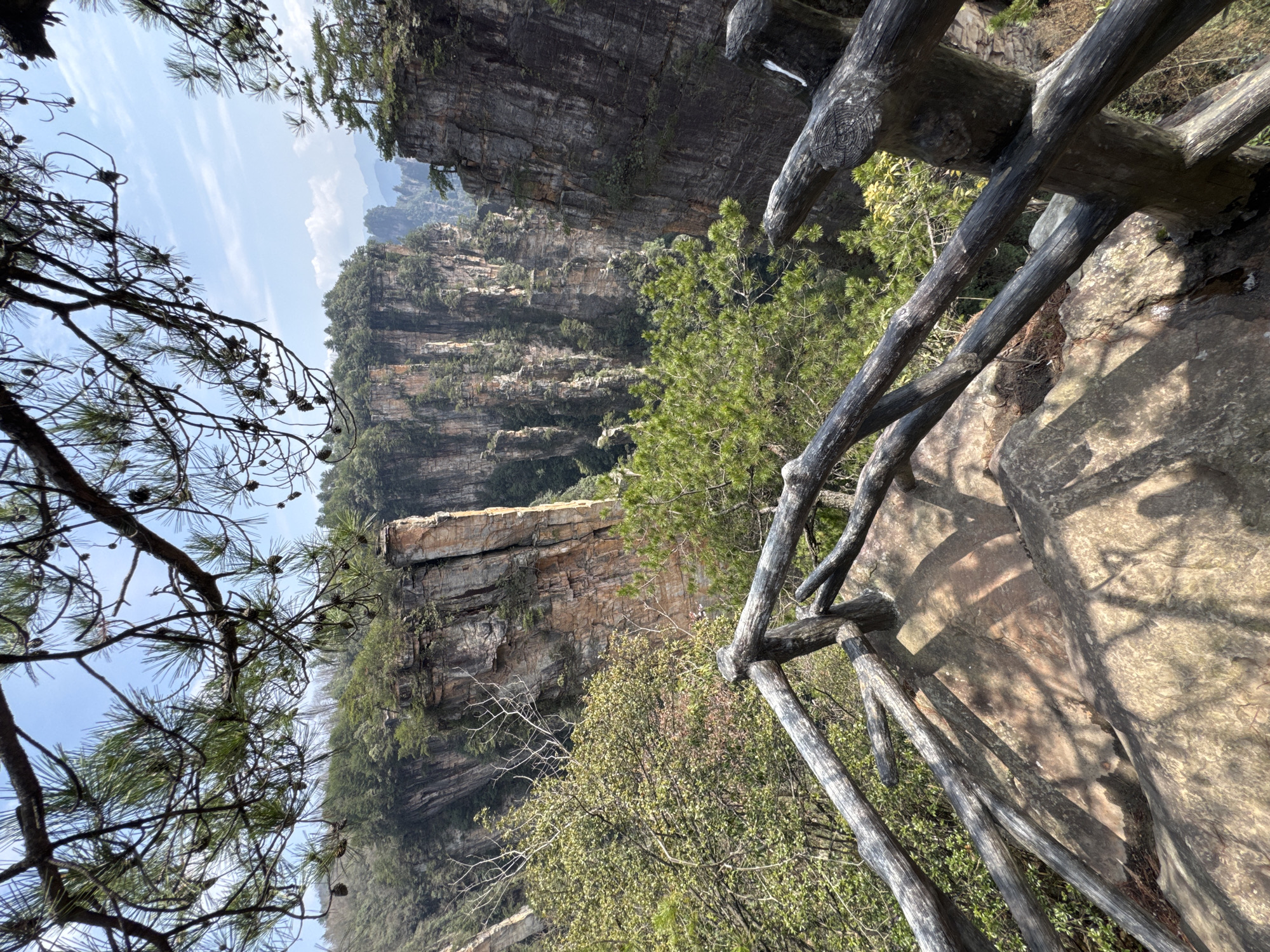 Tourist photographs scenic Zhangjiajie National Forest Park visit