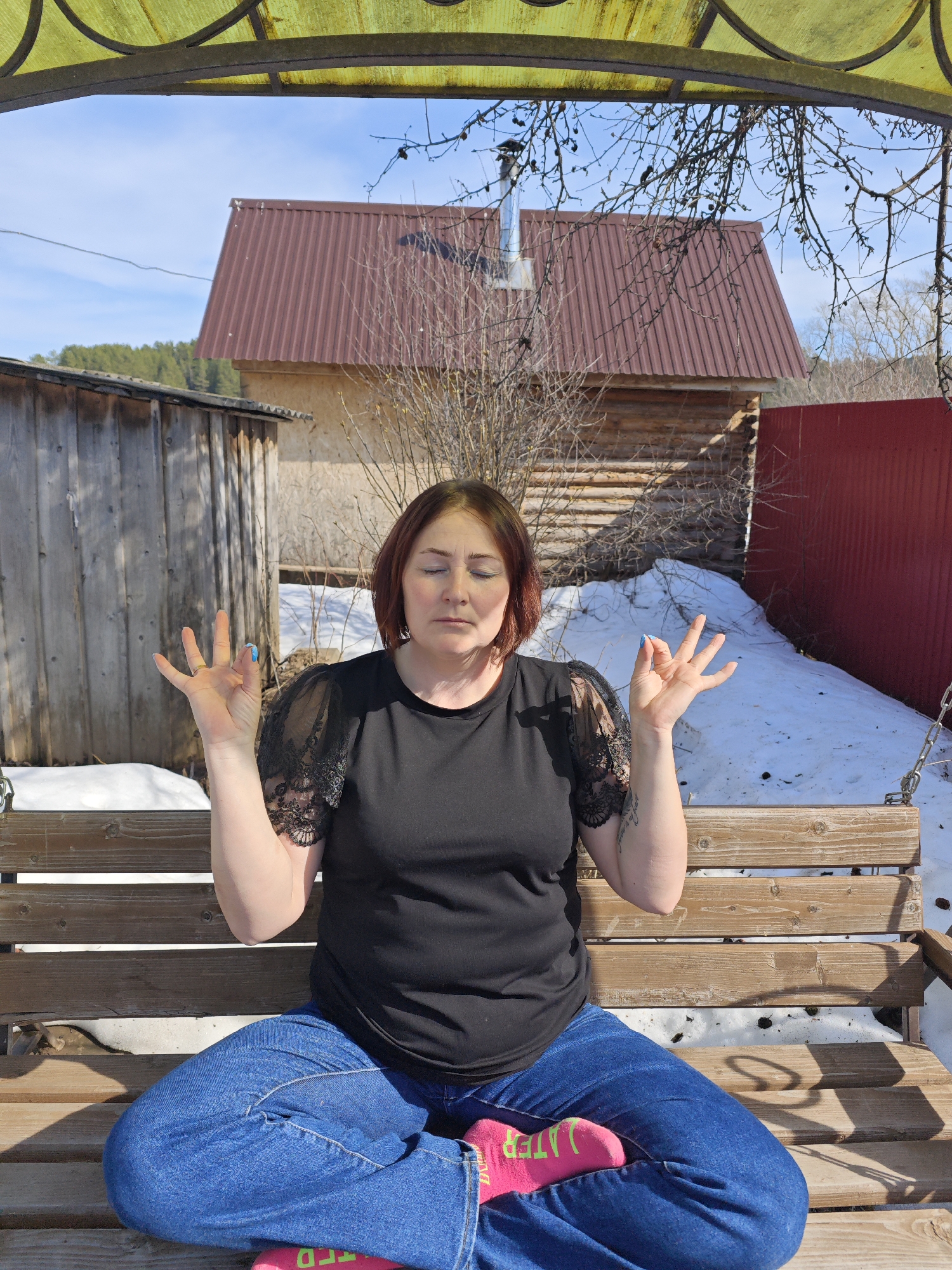 Spring daily life moments documented in Russian village