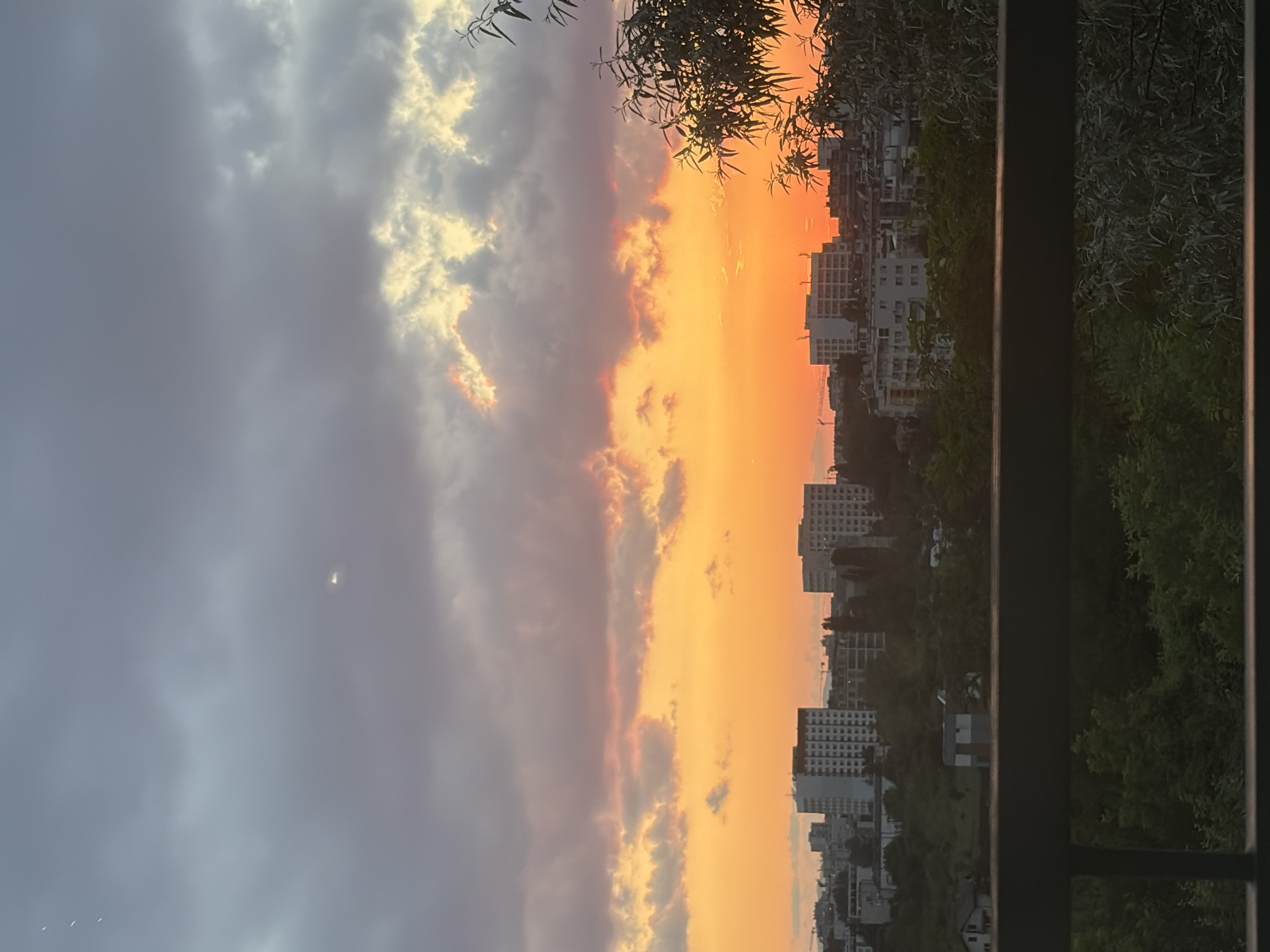 Dramatic sunset observed across Sofia from multiple elevated vantage points