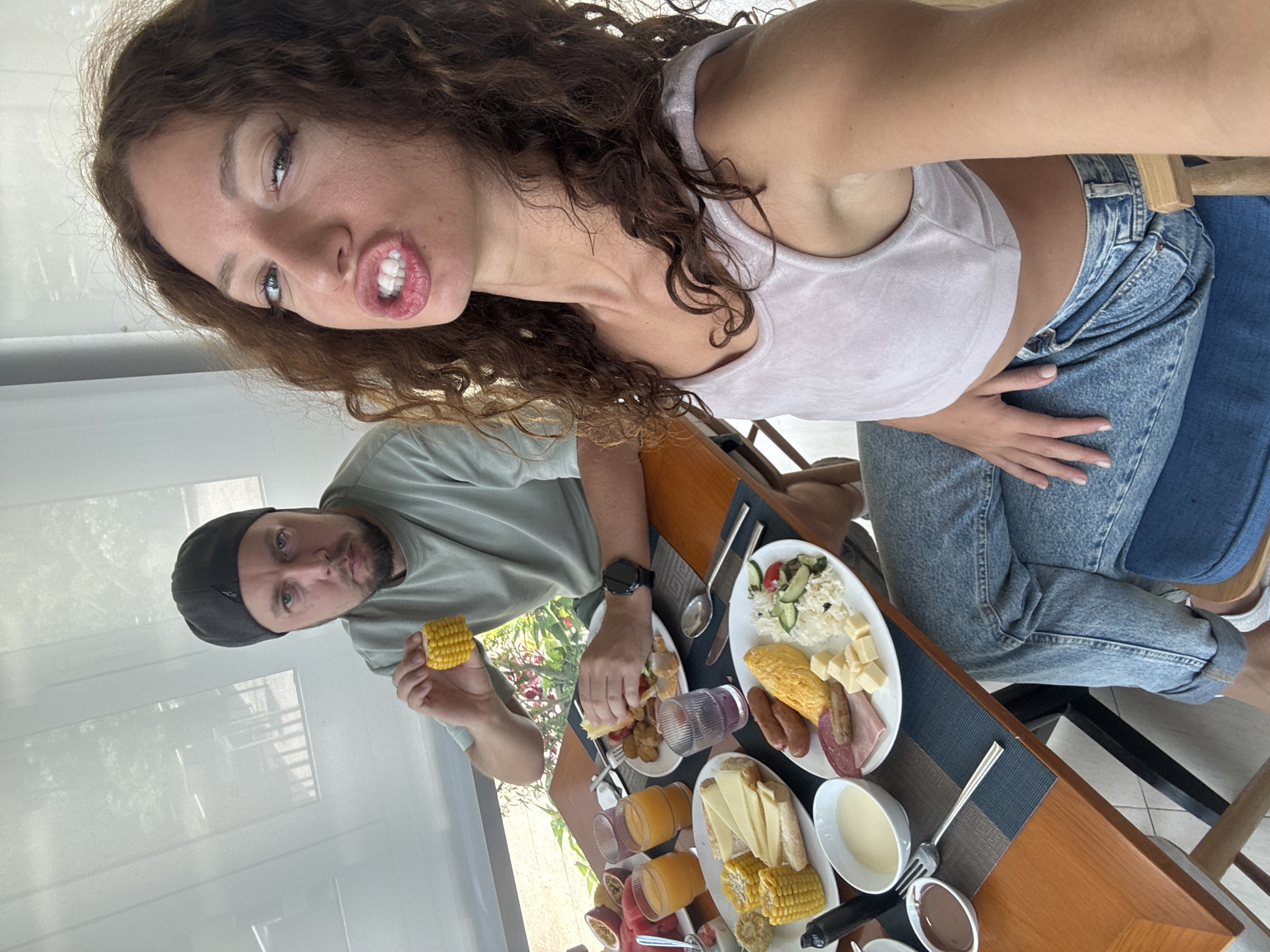 Couple enjoys breakfast overlooking Han River in Đà Nẵng
