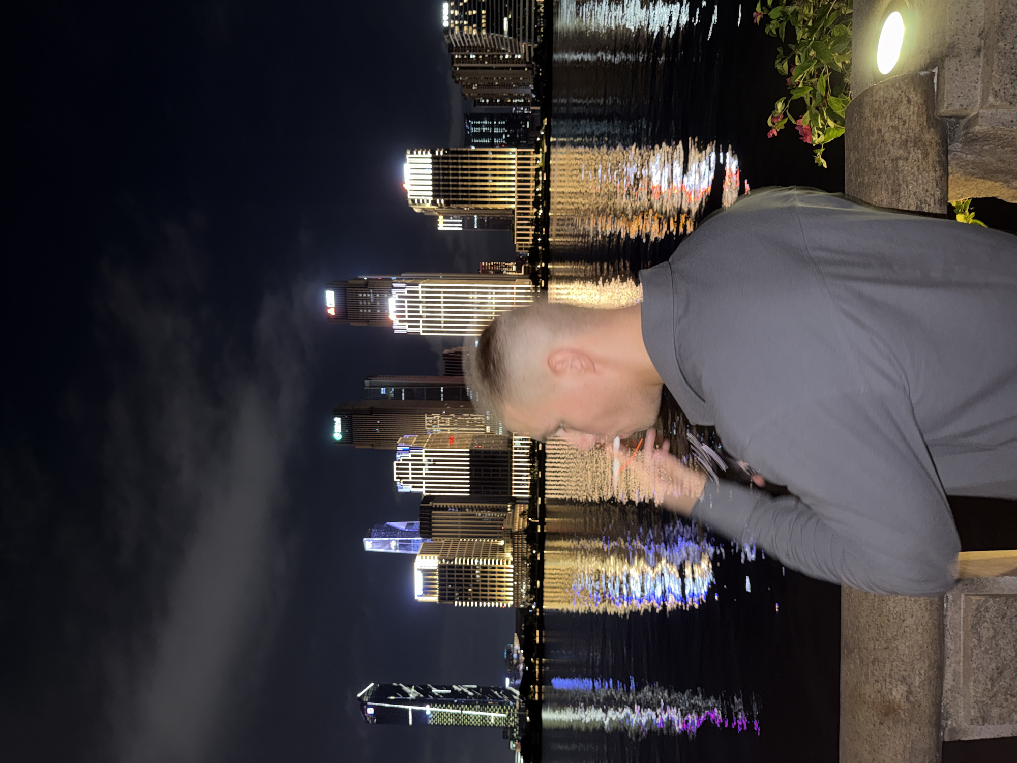 Nighttime Pearl River skyline documented in Guangzhou's Tianhe District