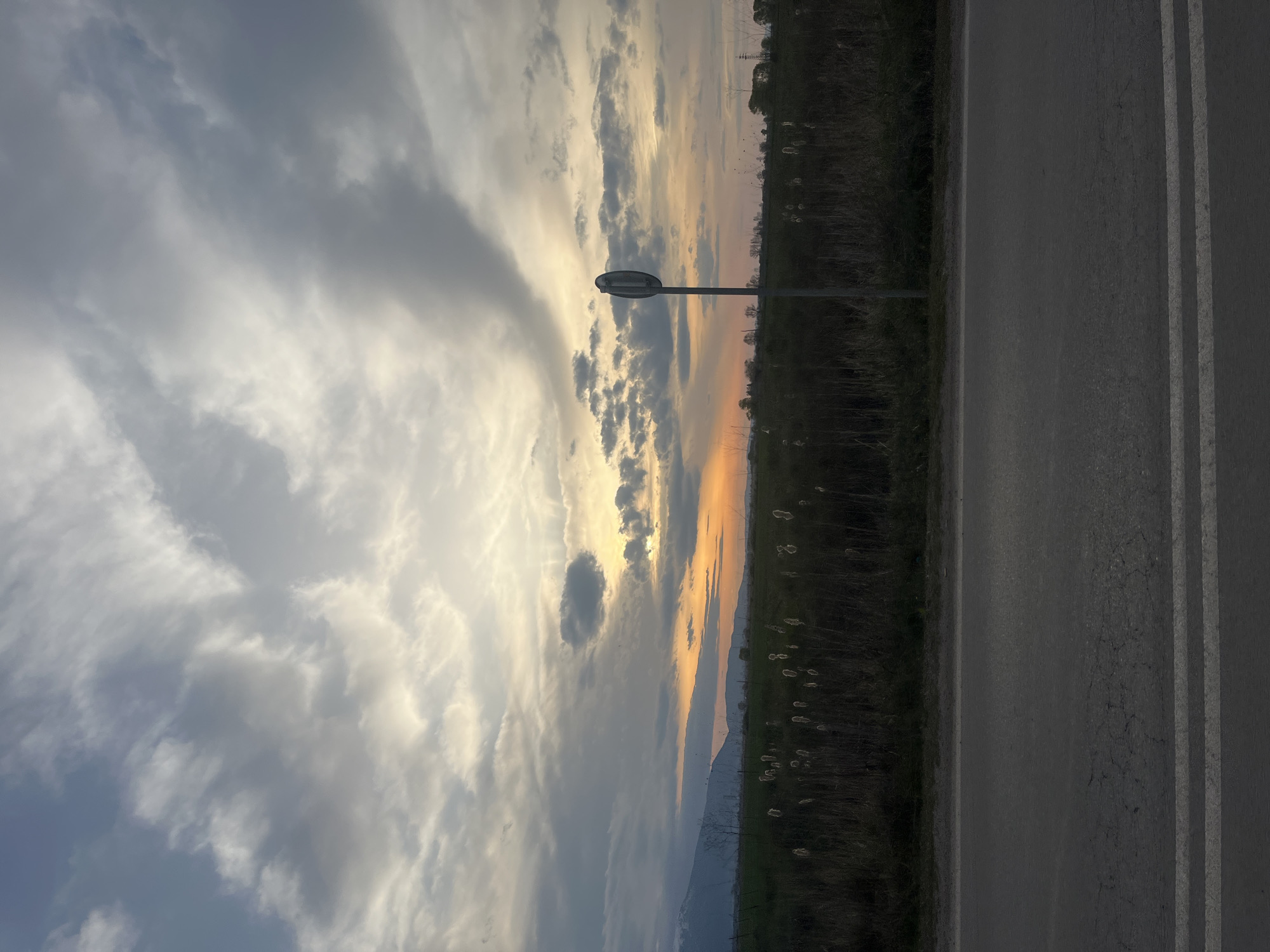 Dawn sky observed with orange horizon in Bulgaria
