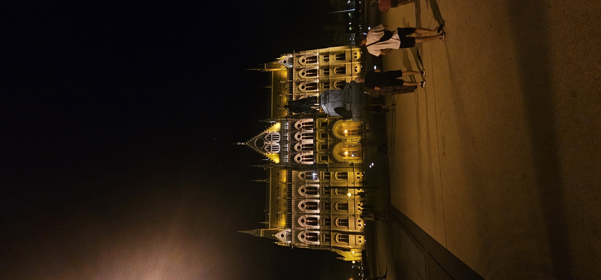 Budapest Parliament at night, lit up and explored up close