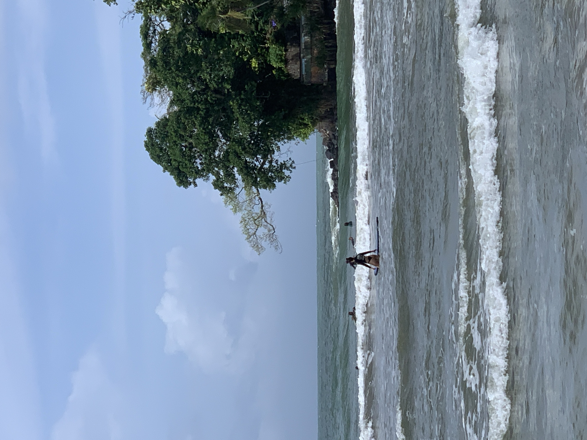 Morning surf and fishing activities observed at Weligama Beach