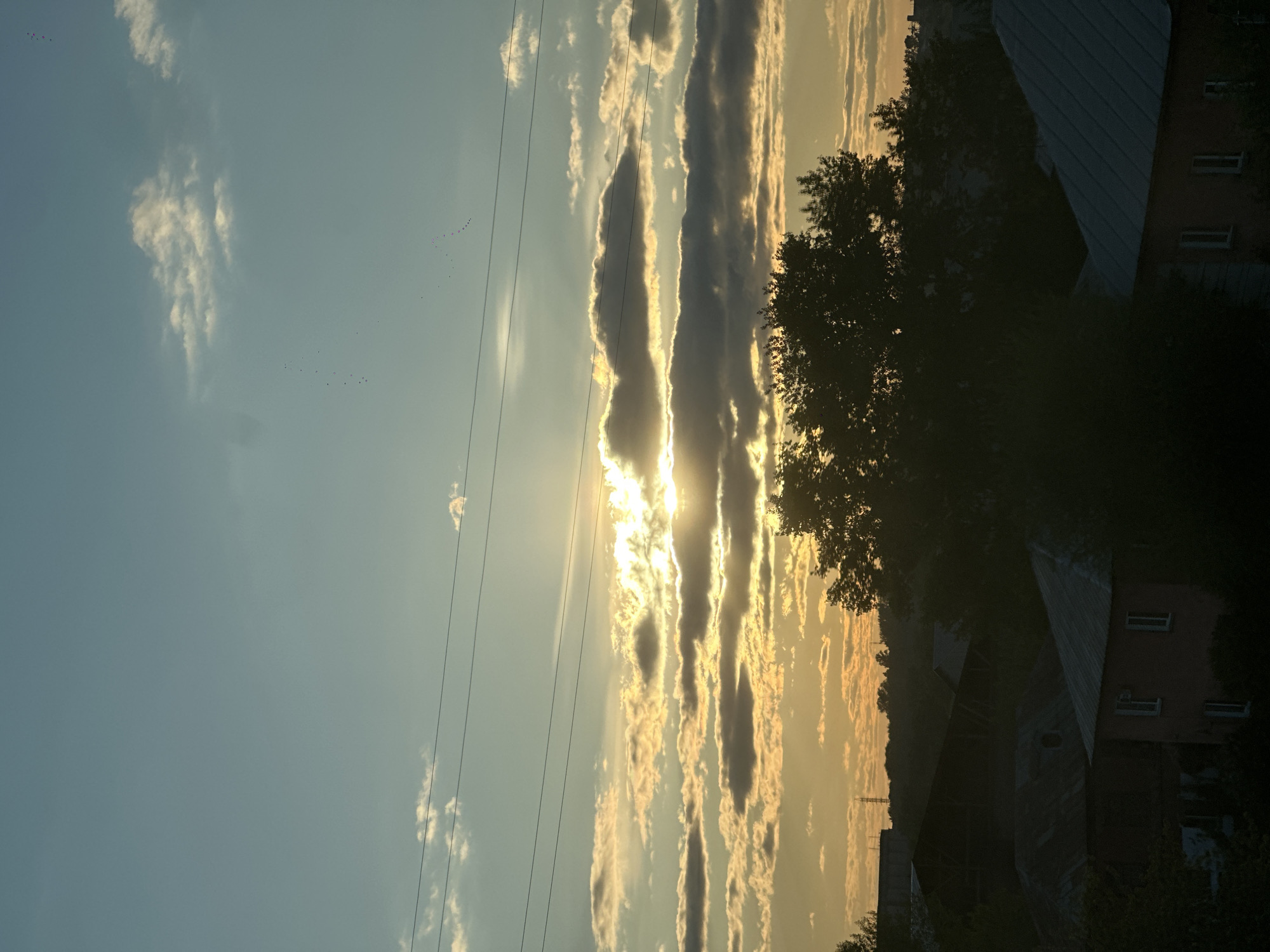 Sunset observed through clouds in Biysk, Russia