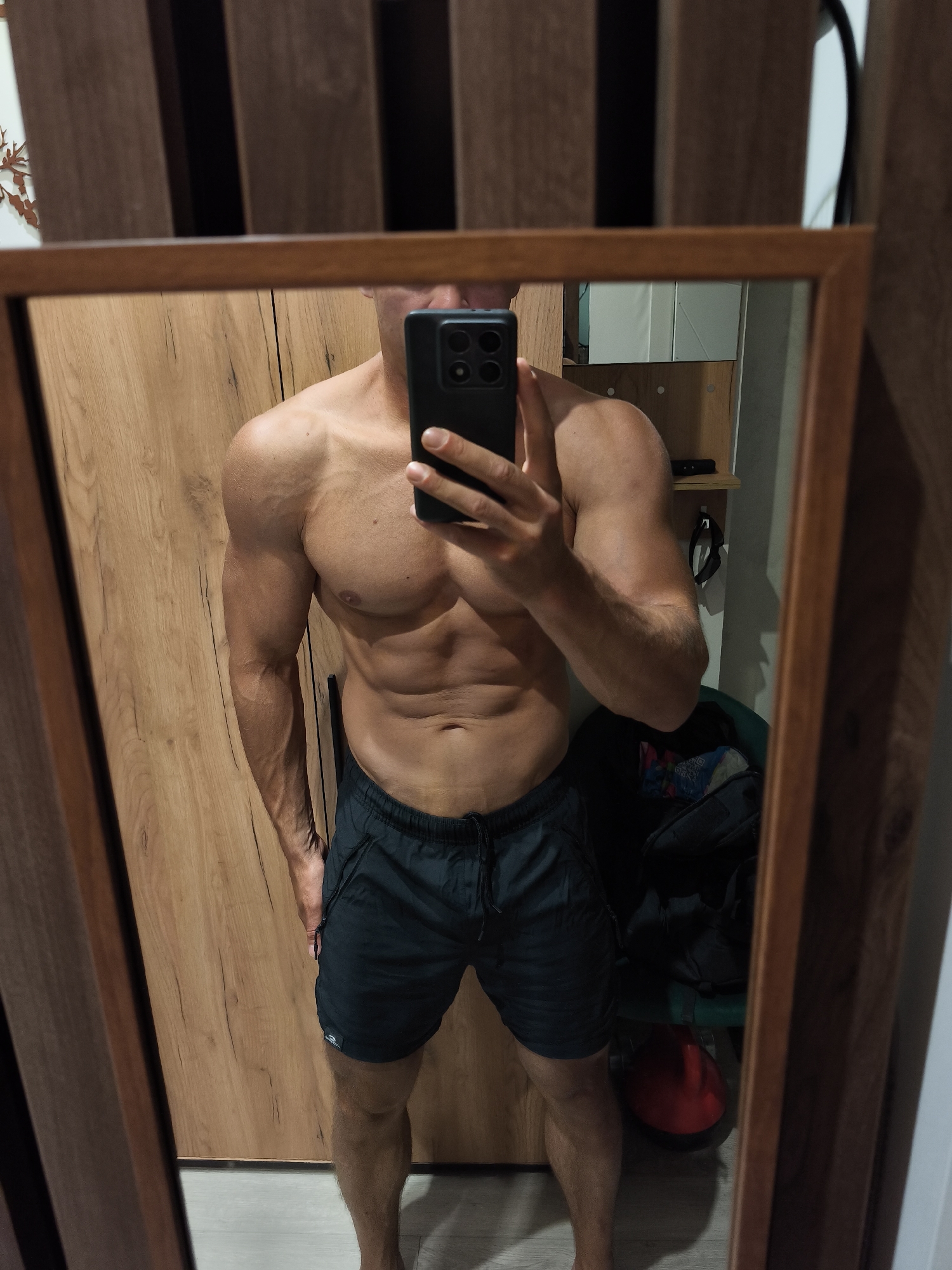 Man takes multiple selfies in Moscow building hallways