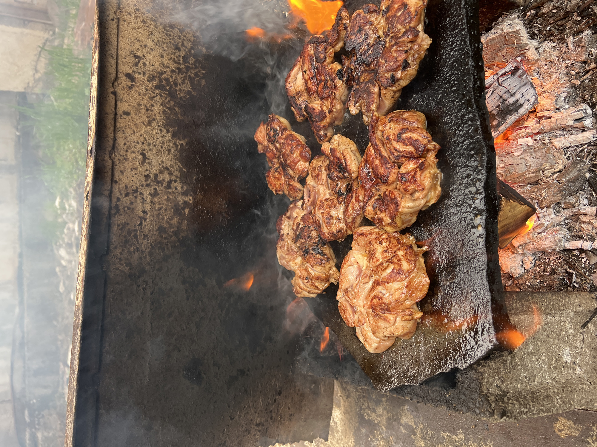 Outdoor grilling session documented in Smolyan, Bulgaria