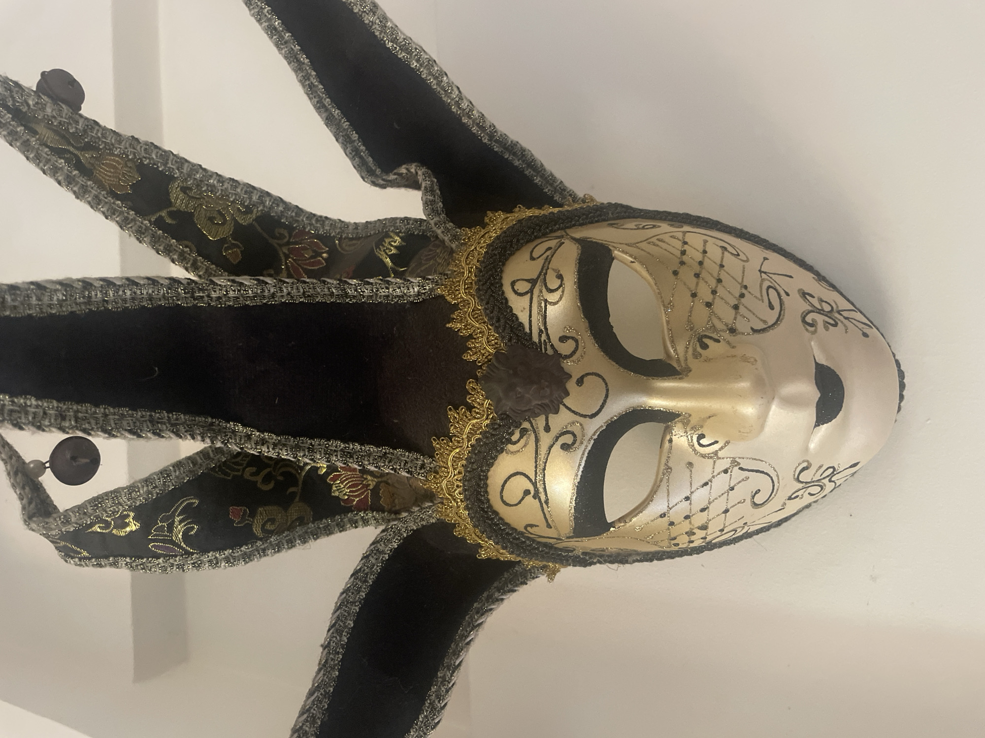Venetian jester mask photographed in Mumbai