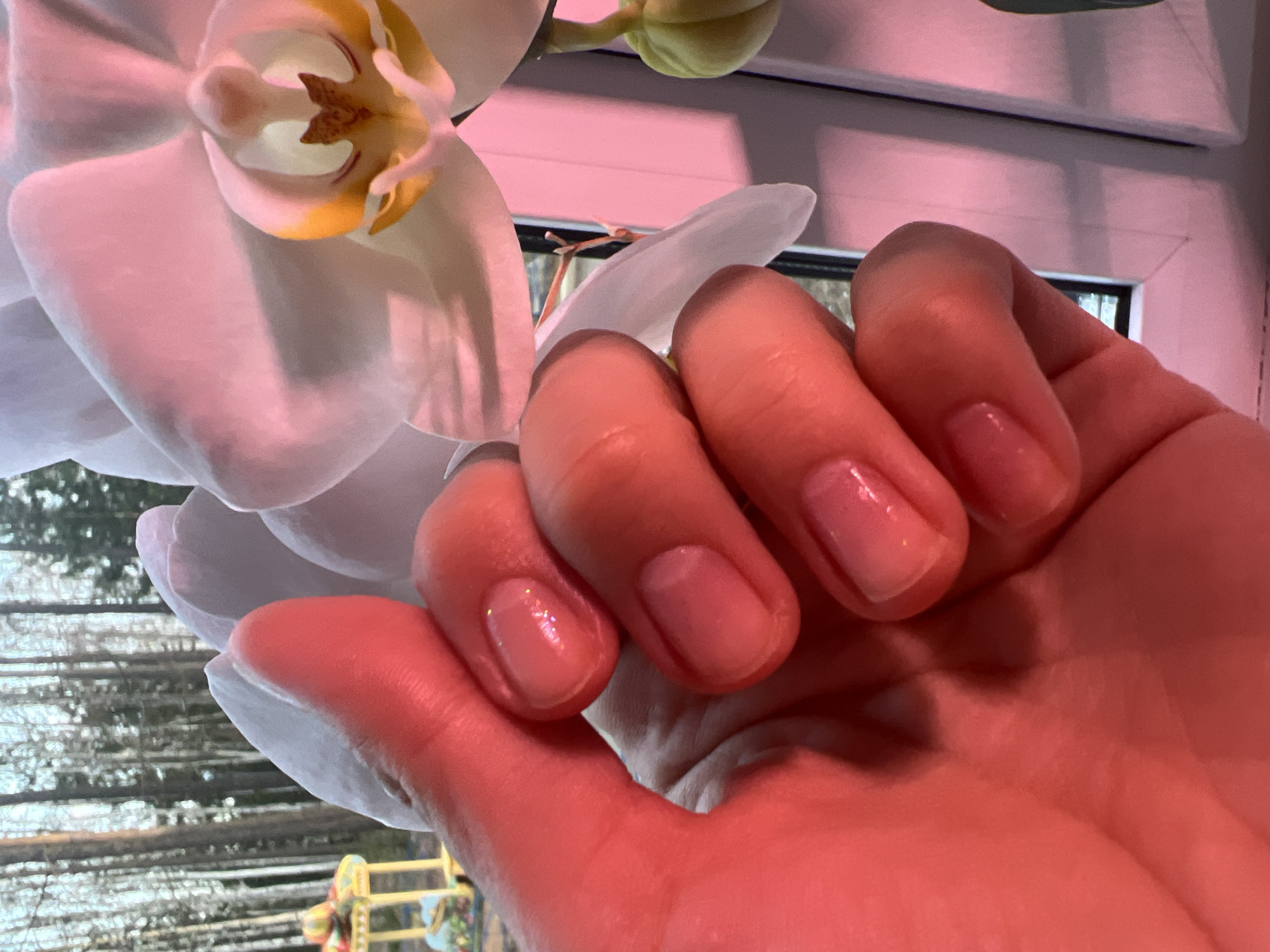 Beauty session documented in Ust-Ilimsk with manicure, flowers