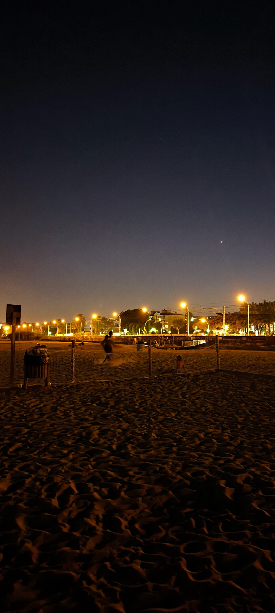 Moonlit night at the beach in Premià de Mar