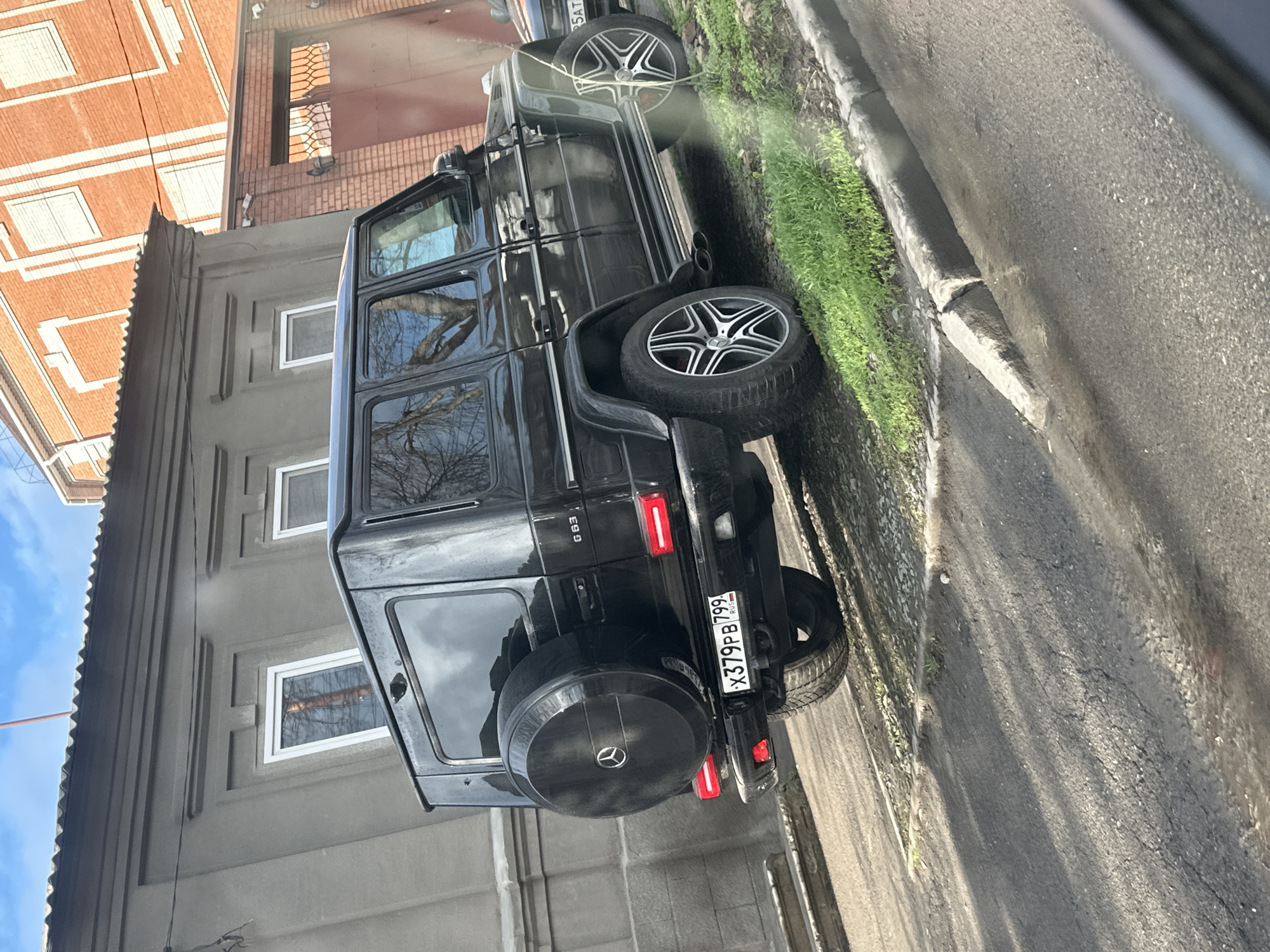 Mercedes G63 parked on street in Rostov-on-Don