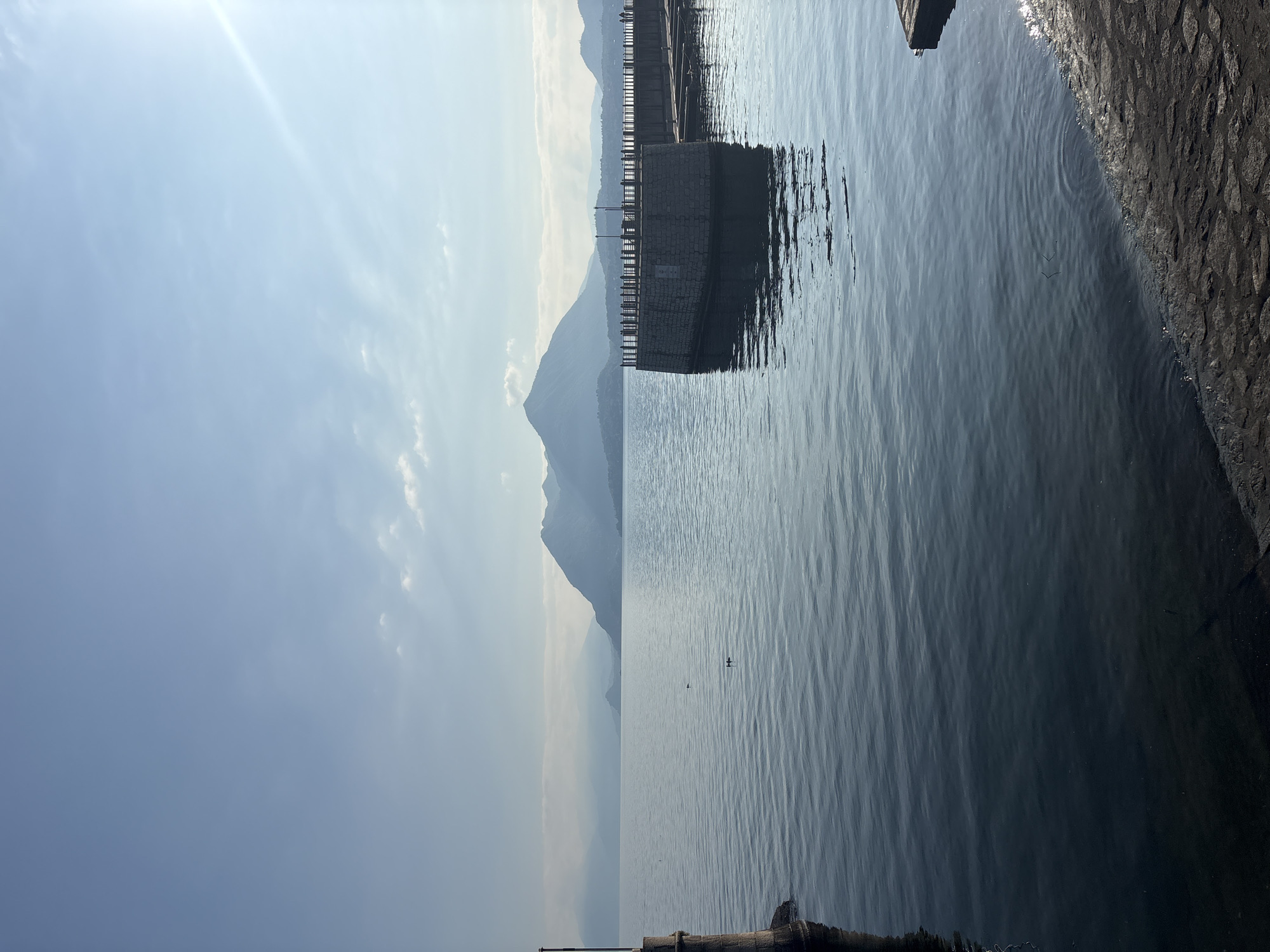 Morning lakefront scenes documented in Binda, Italy