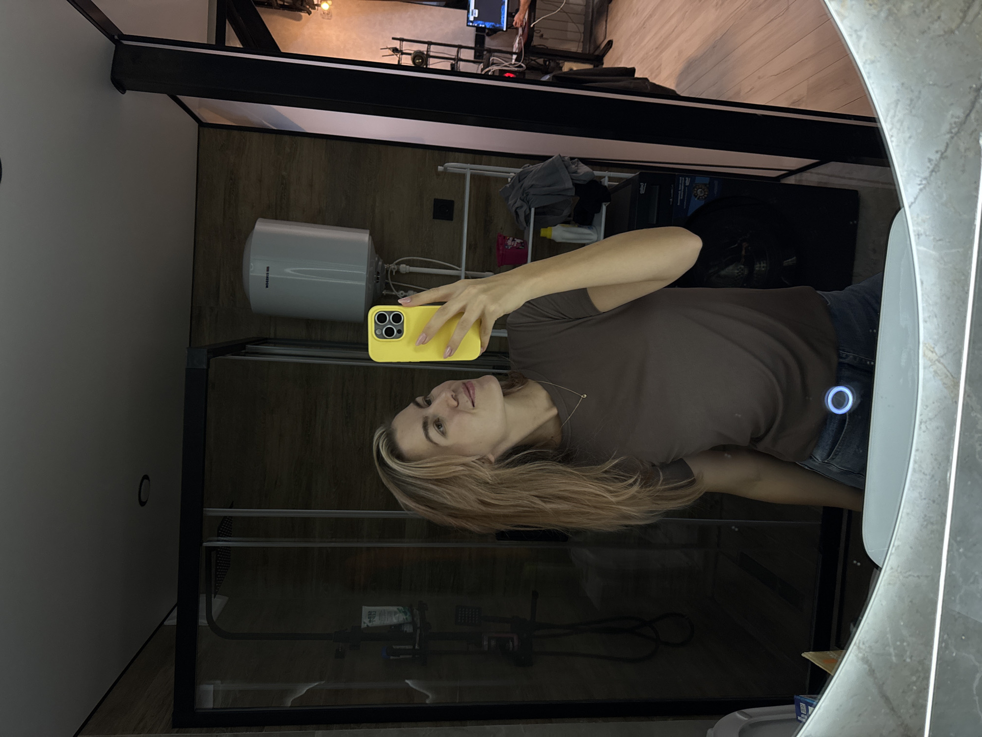 Personal documentation captured in bathroom and living space