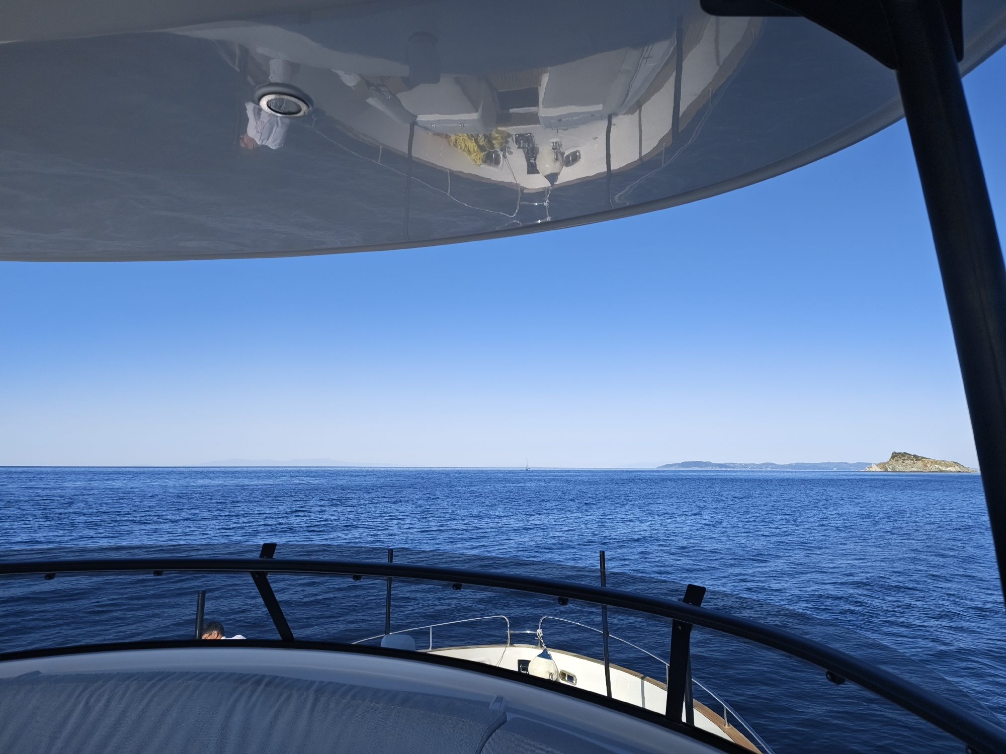 Open water from a boat deck off the Greek coast