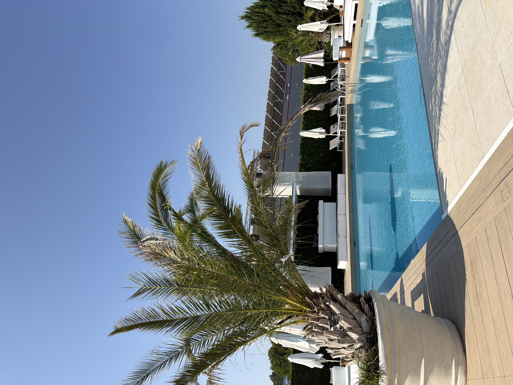 Summer morning at a poolside spot in Pleven, Bulgaria