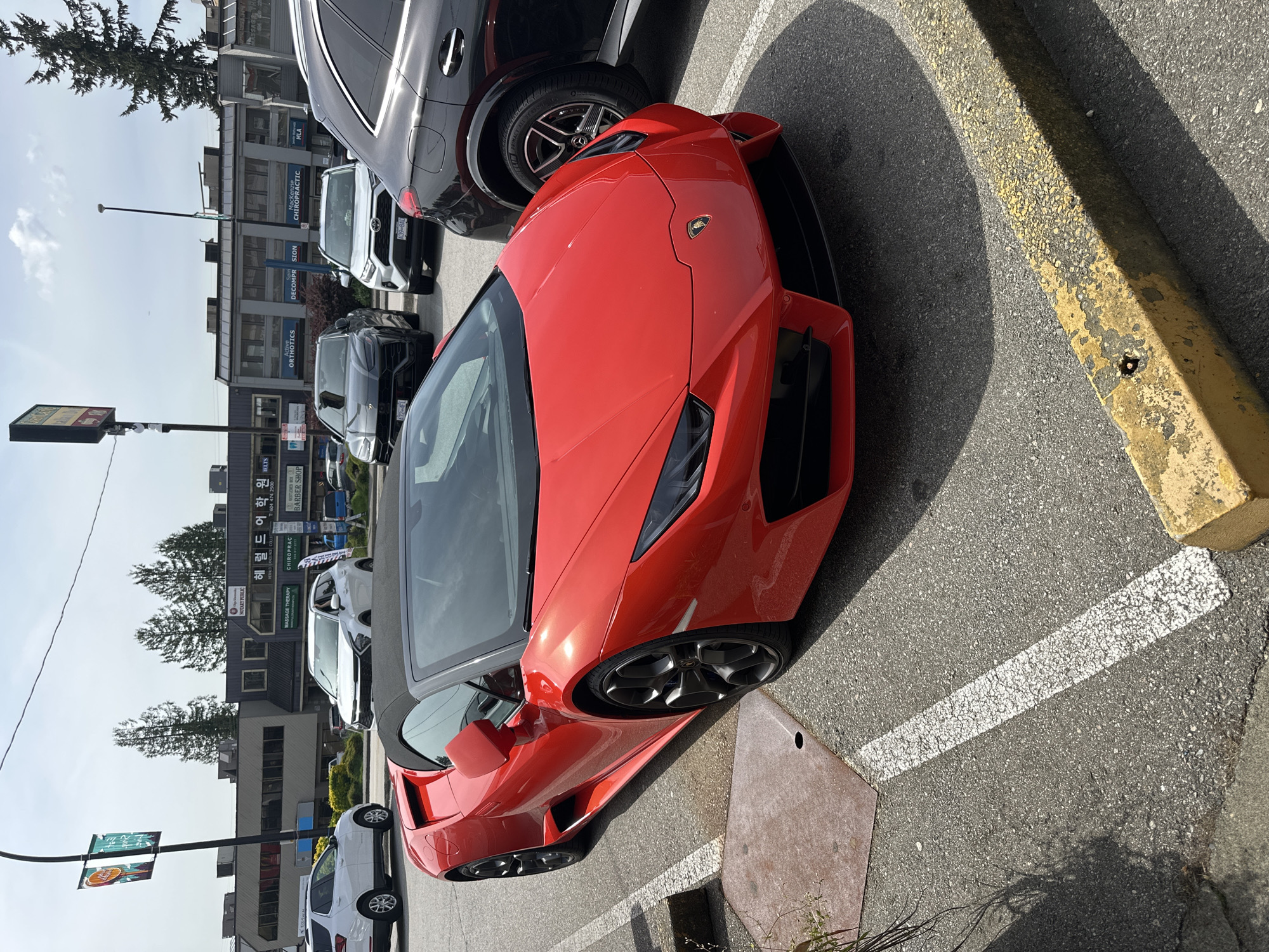 Red Lamborghini spotted parked in Coquitlam lot