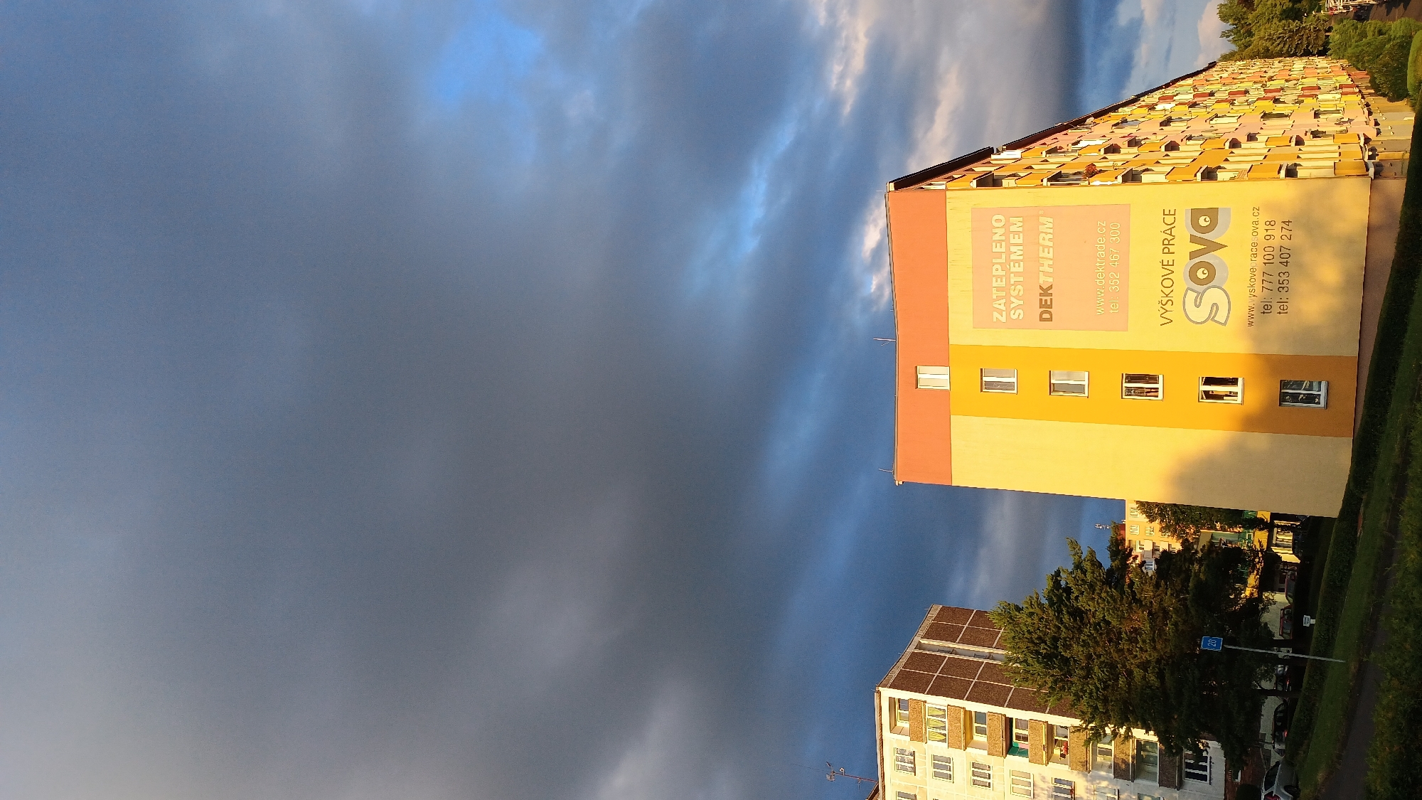 Late afternoon in a Sokolov residential neighborhood, Czech Republic