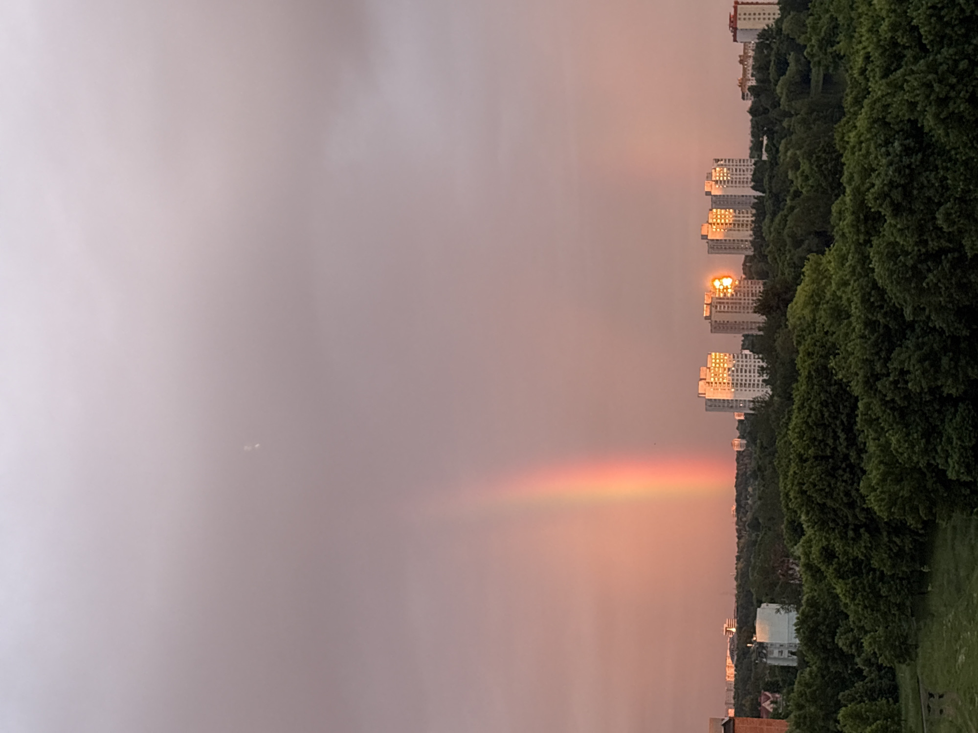 Double Rainbow Appears Over Minsk During Sunset After Rain