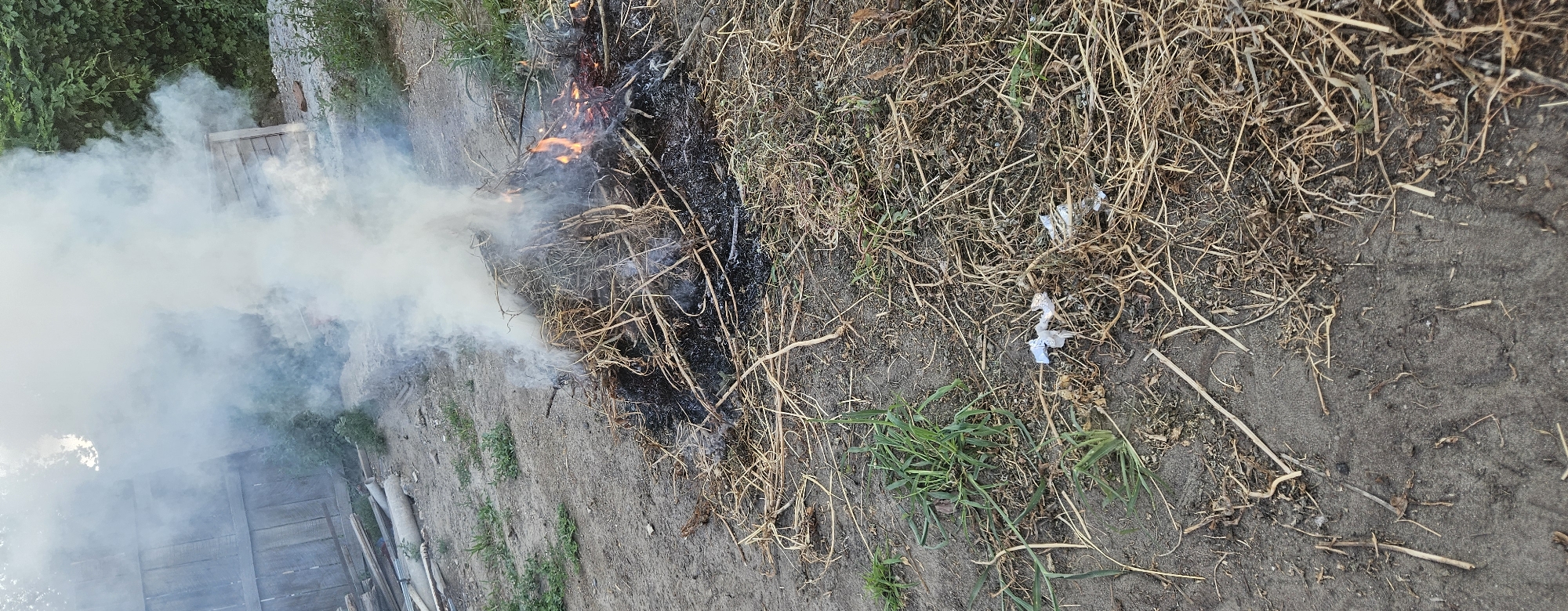 Afternoon fires burning in Semey, Kazakhstan